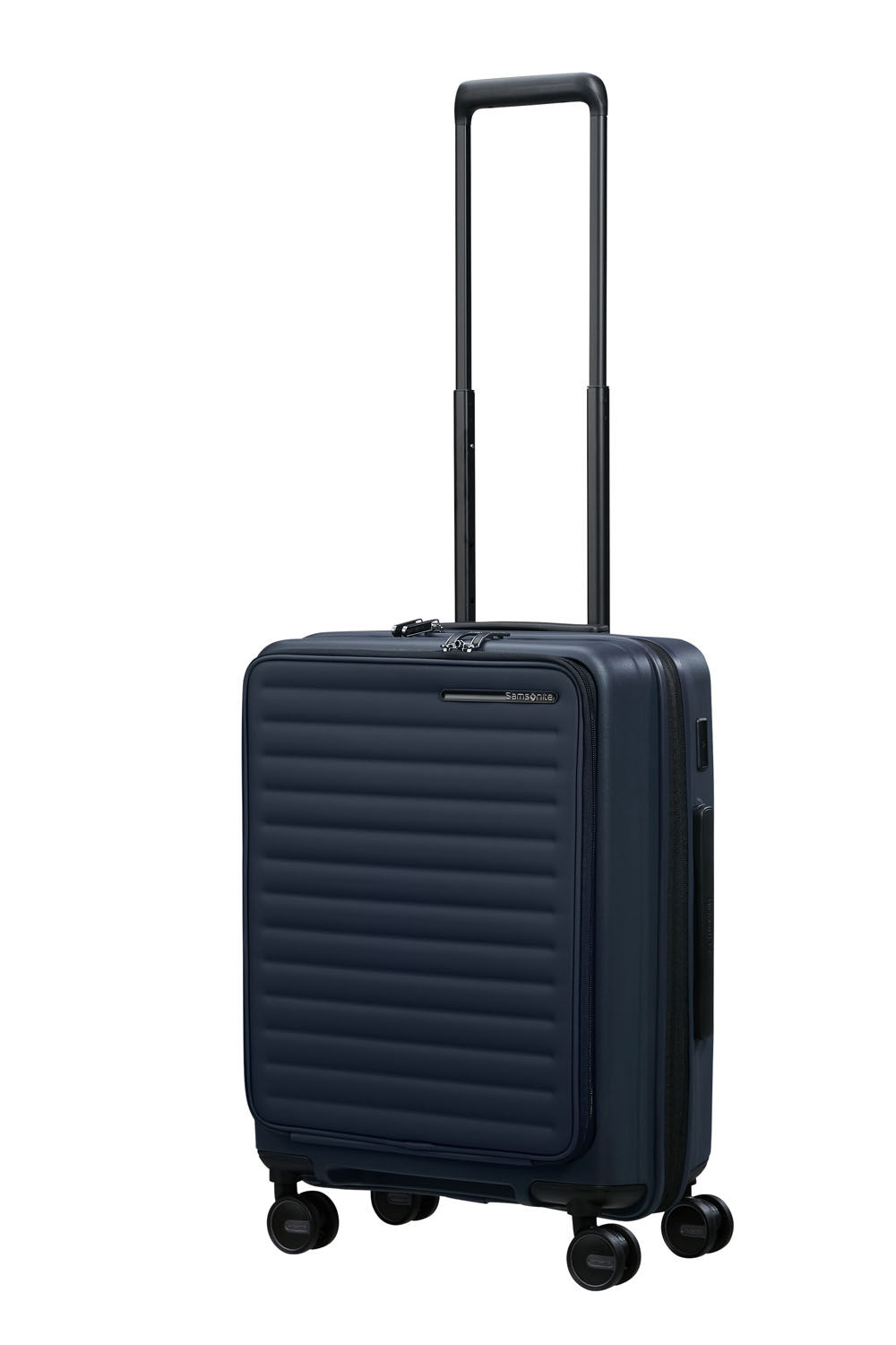Samsonite Restackd EASY ACCESS Trolley mit 4 Rollen erweiterbar 55cm + GRATIS HOTELGUTSCHEIN Midnight