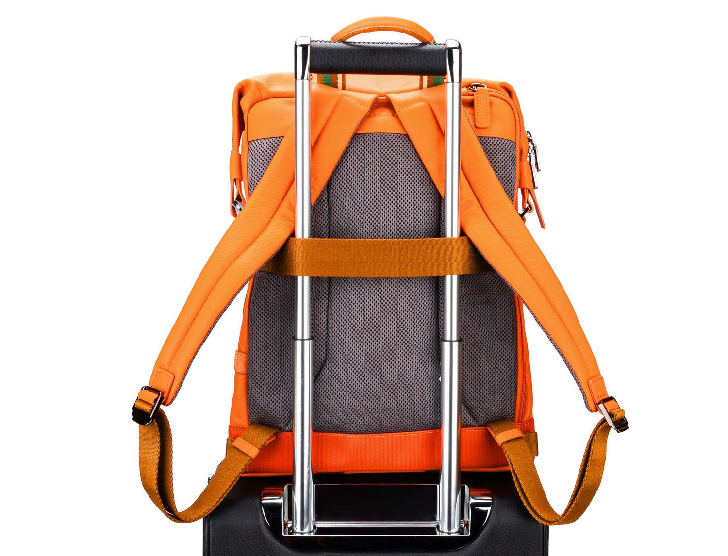 SCHARLAU Slackline RONJA Leder Rucksack für 13" Laptopfach Orange