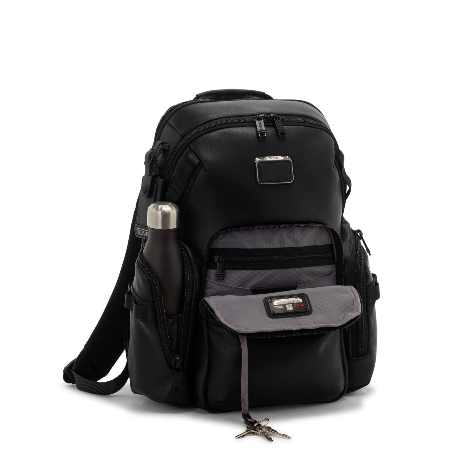Tumi Alpha Bravo Navigation Rucksack aus Leder + GRATIS HOTELGUTSCHEIN Schwarz