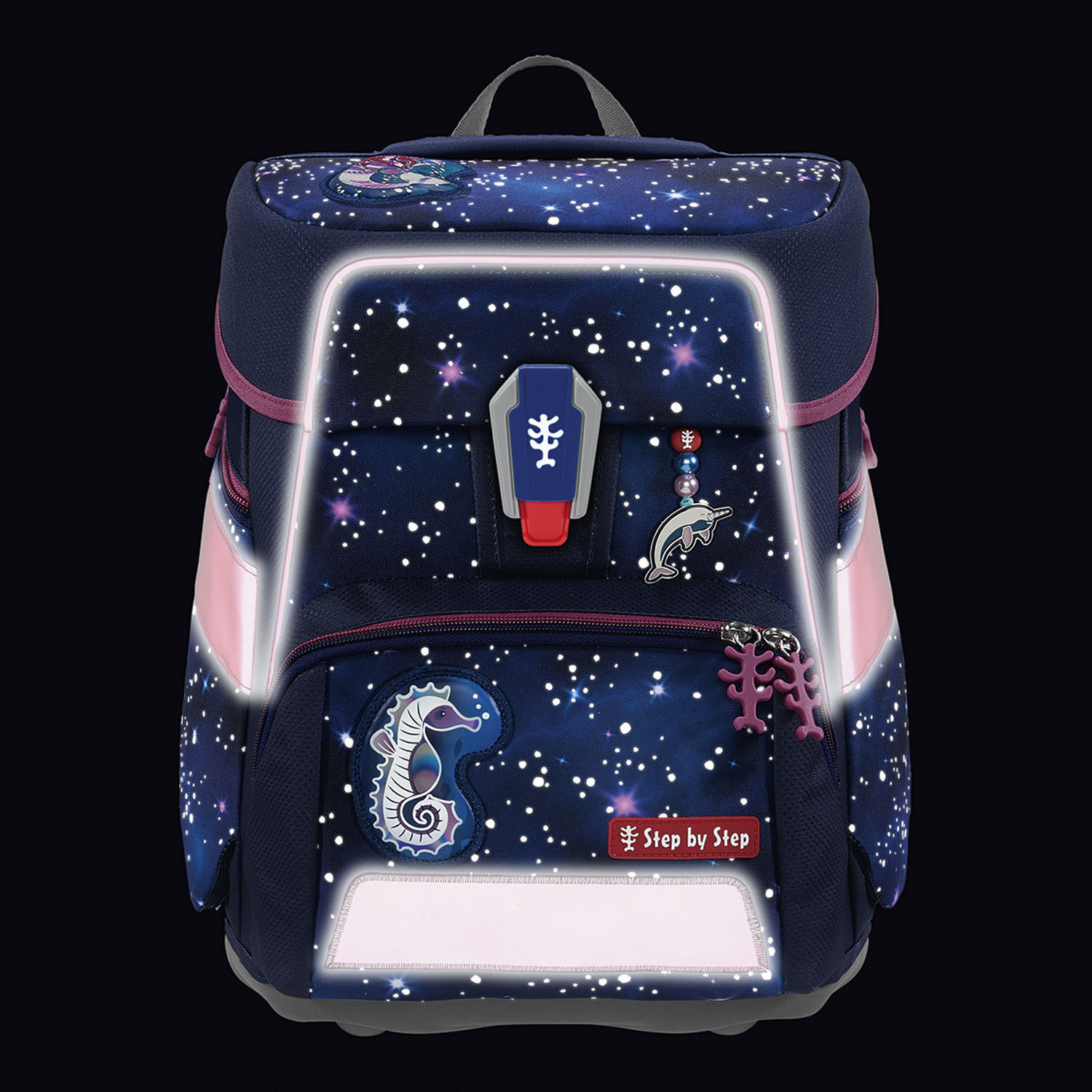 Step by Step SPACE REFLECT Schulranzen-Set, 5-teilig Star Seahorse Zoe