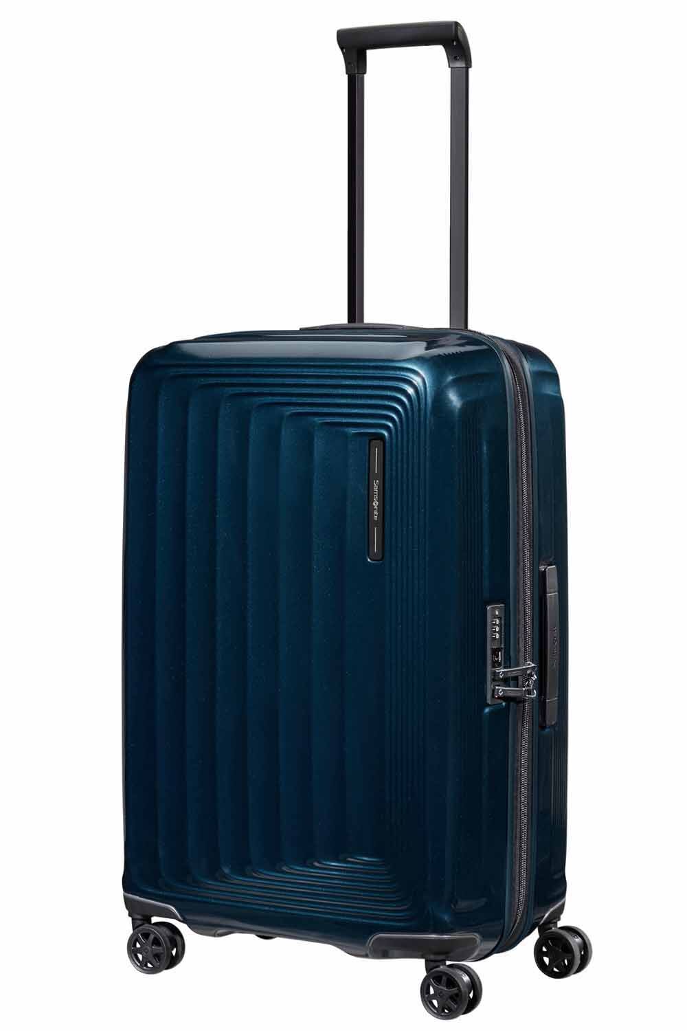 Samsonite Nuon Trolley mit 4 Rollen erweiterbar 69cm + GRATIS HOTELGUTSCHEIN Metallic Dark Blue