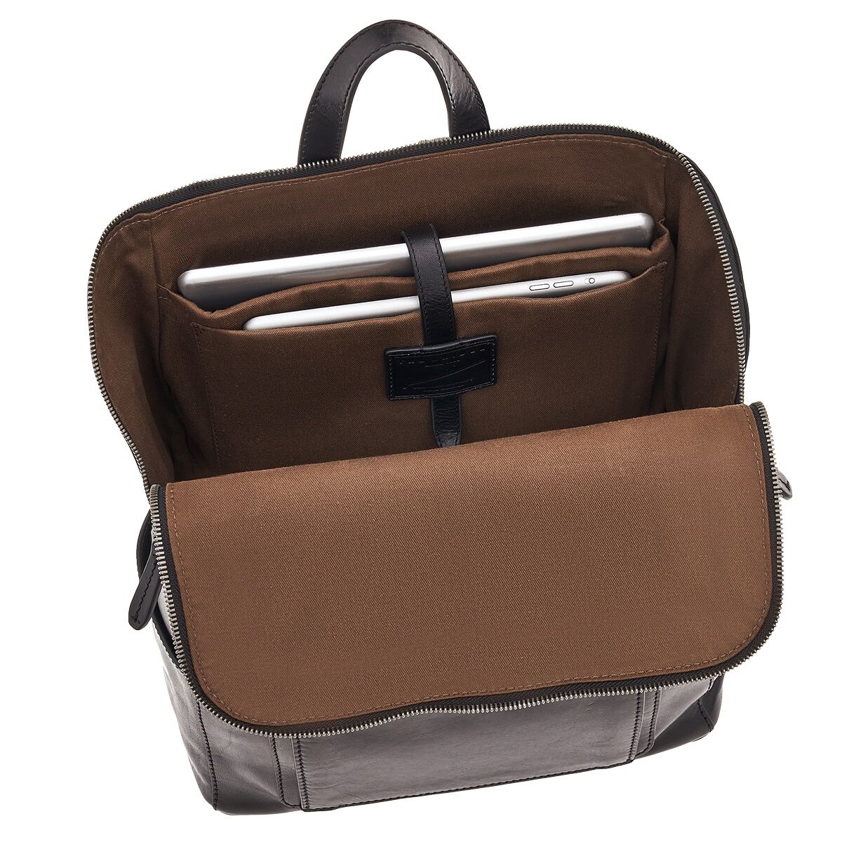 The Bridge Alberto Leder-Rucksack 1 ZIP Schwarz