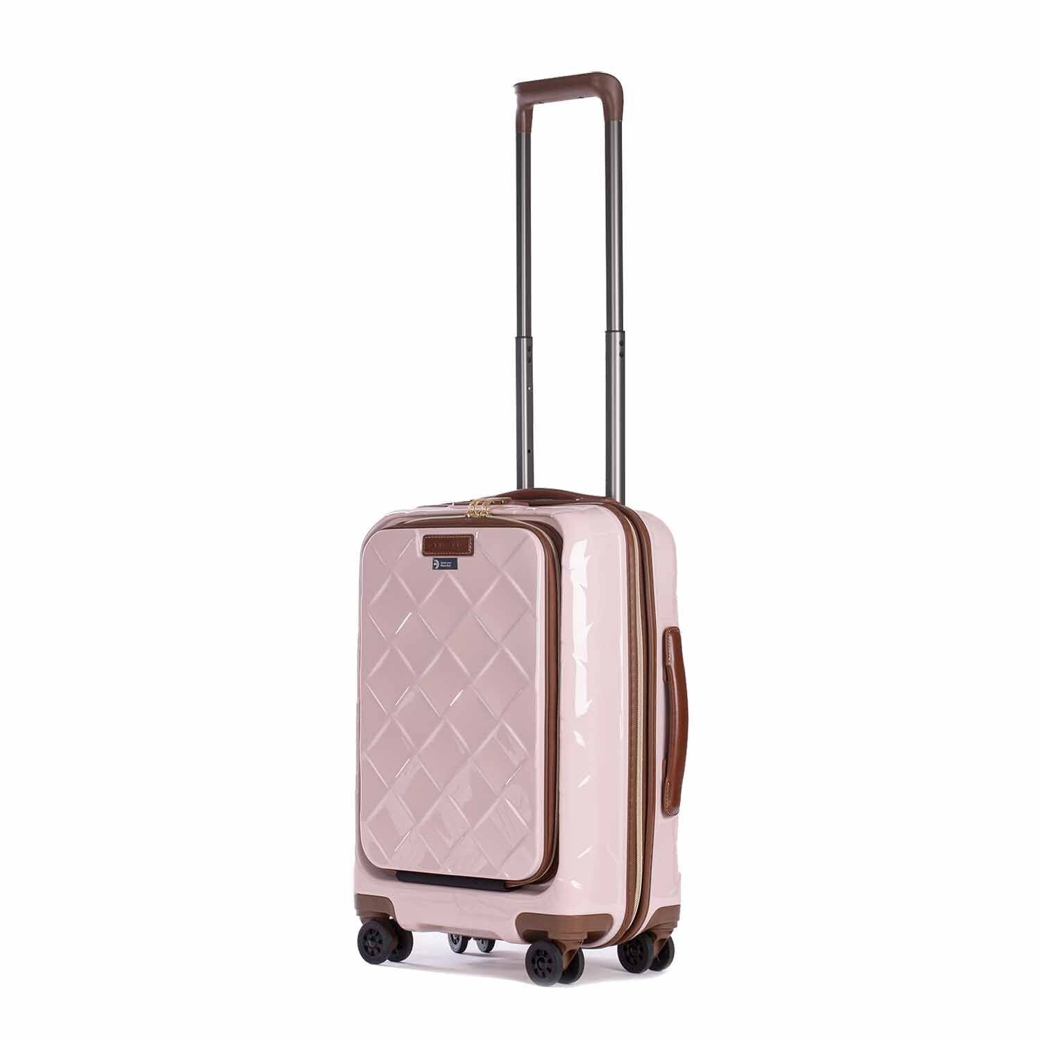 Stratic Leather & More Trolley S mit Vortasche, 4-Rollen Rose