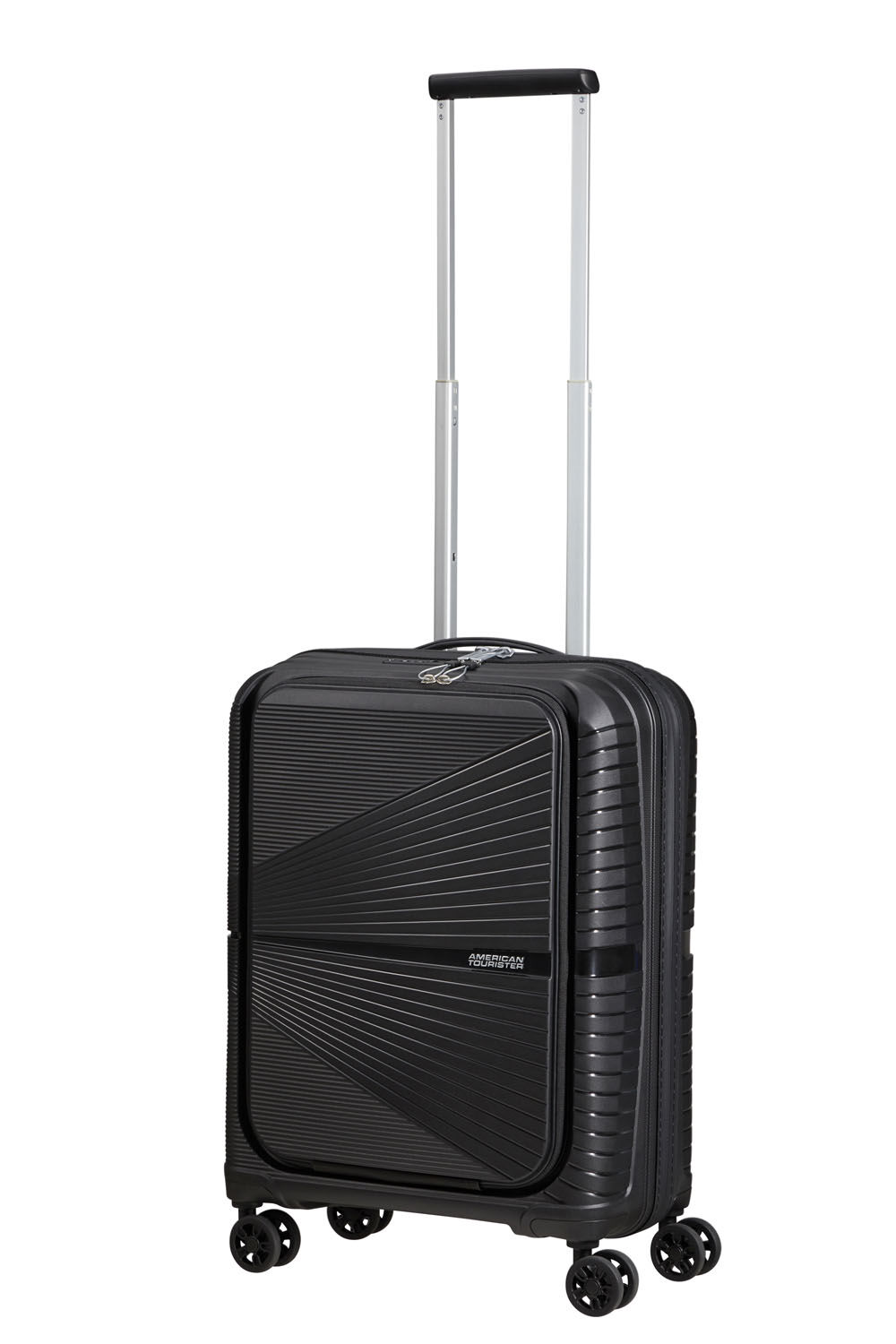 American Tourister Airconic Handgepäck Trolley 55cm mit Fronttasche + GRATIS HOTELGUTSCHEIN Onyx Black