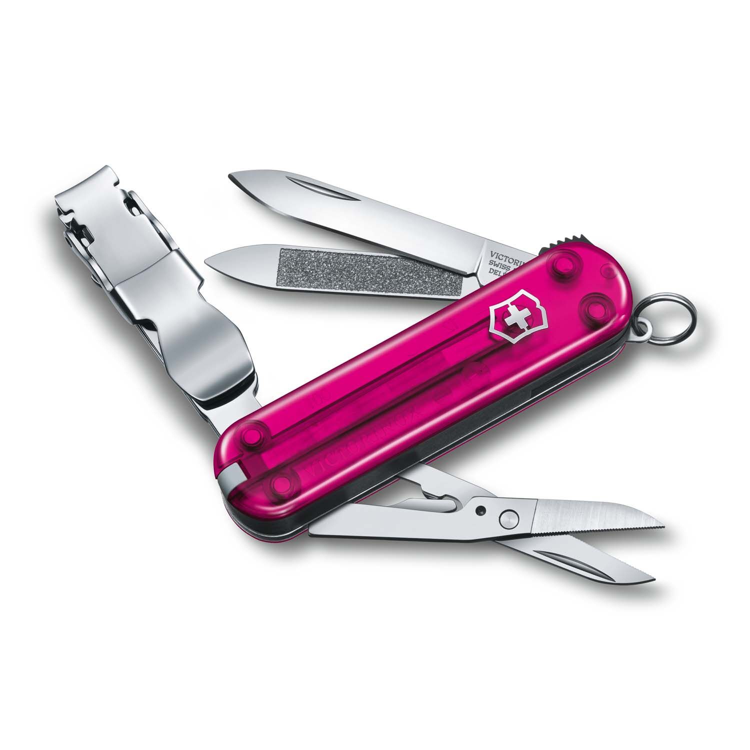 Victorinox Nail Clip 580, 8 Funktionen, Kleines Taschenmesser Pink Transparent Victorinox Nail Clip 580, 8 Funktionen, Kleines Taschenmesser Pink Transparent
