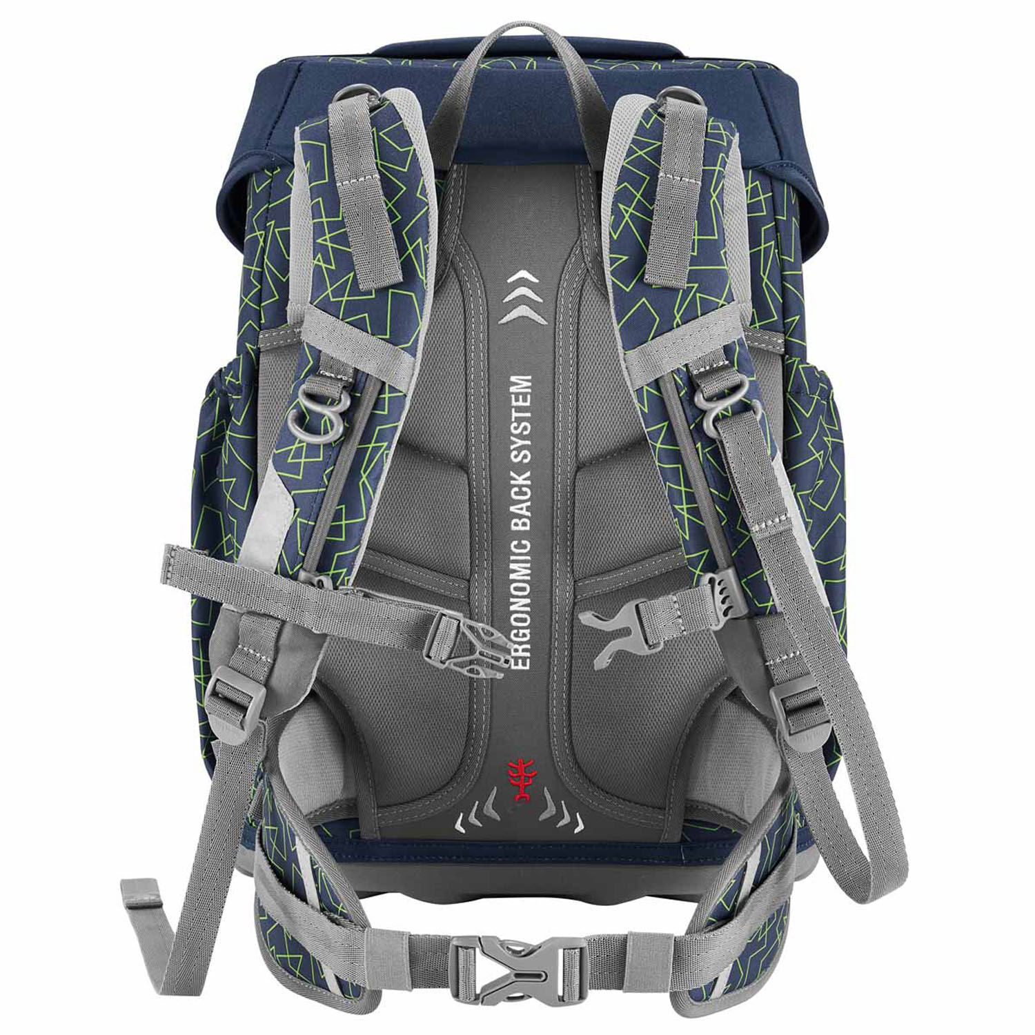 Step by Step BASIS Schulranzen 4-teiliges Set Green Geometric