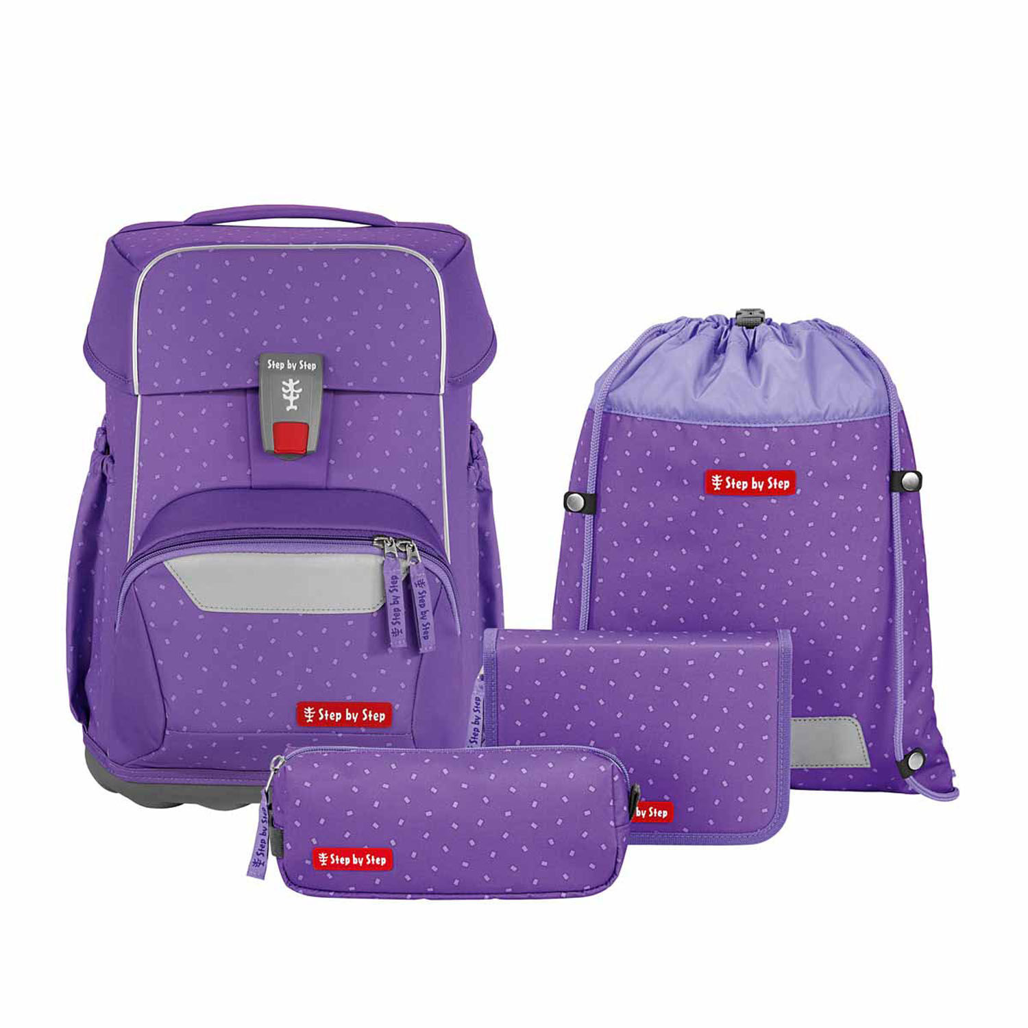 Step by Step BASIS Schulranzen 4-teiliges Set Purple Konfetti Step by Step BASIS Schulranzen 4-teiliges Set Purple Konfetti