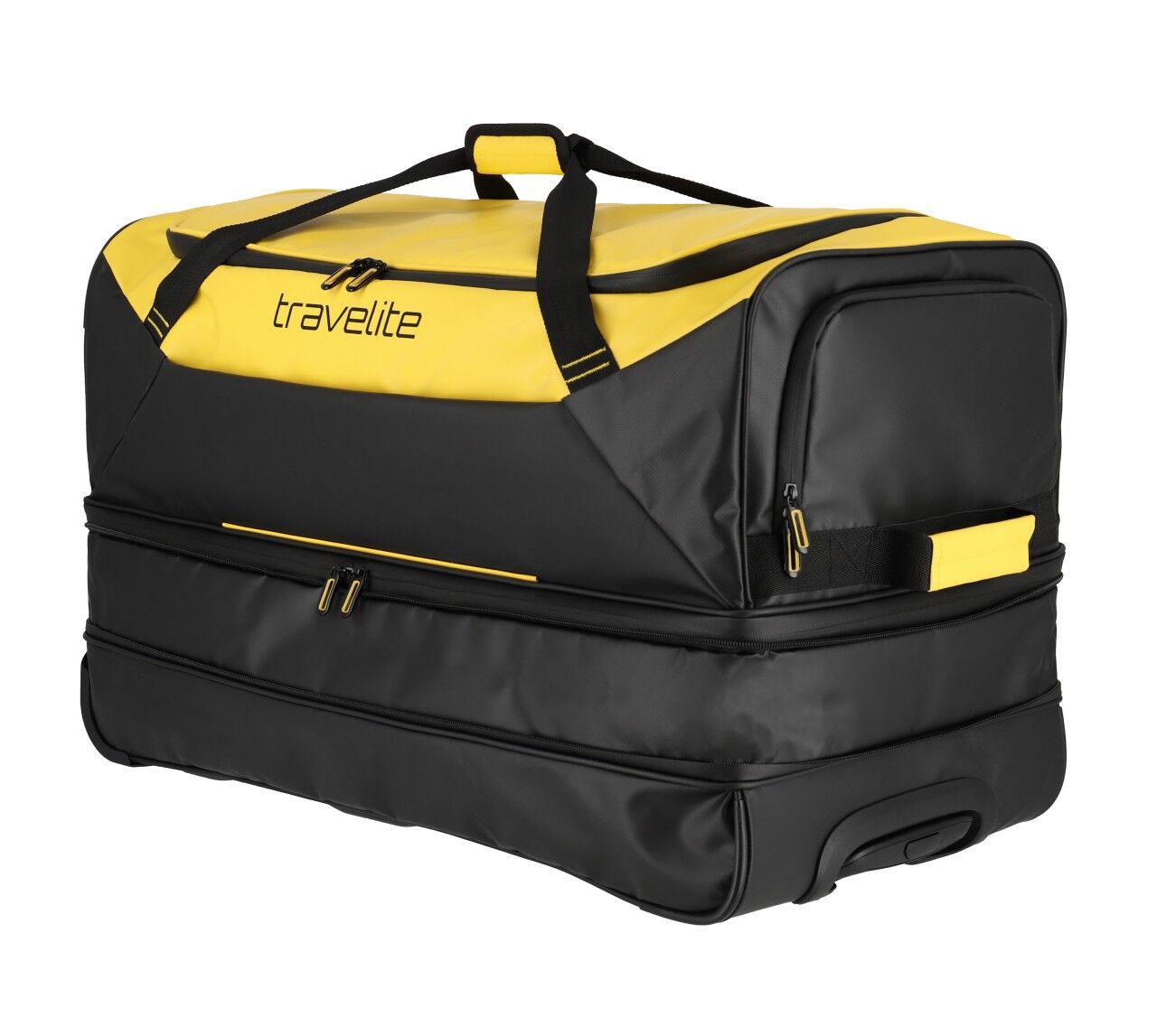 Travelite Basics Plane Rollenreisetasche erweiterbar Schwarz/Gelb