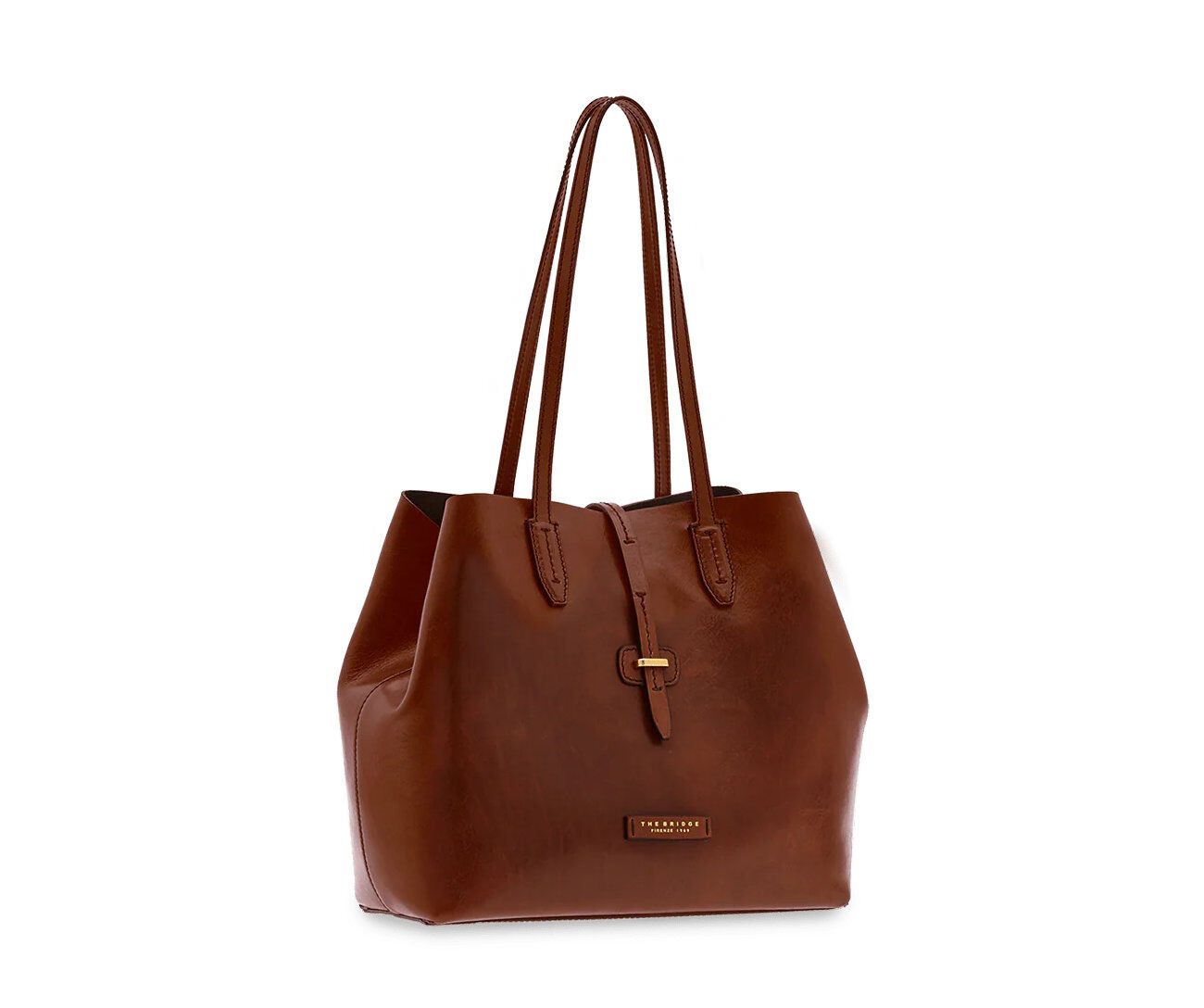 The Bridge Dalston Leder Shopper Braun/Gold