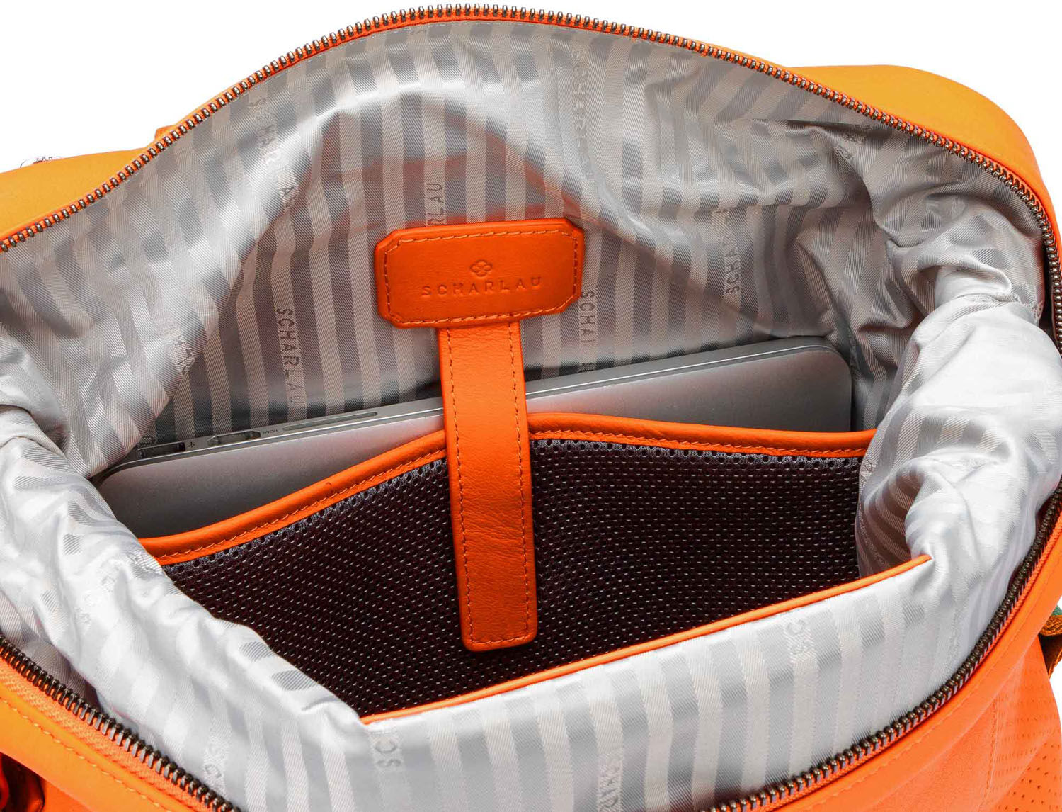 SCHARLAU Slackline RONJA Leder Rucksack für 13" Laptopfach Orange SCHARLAU Slackline RONJA Leder Rucksack für 13" Laptopfach Orange