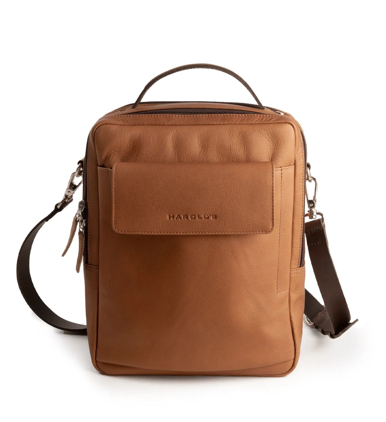 Harold's Country Accessories große Umhängetasche mit Griff cognac