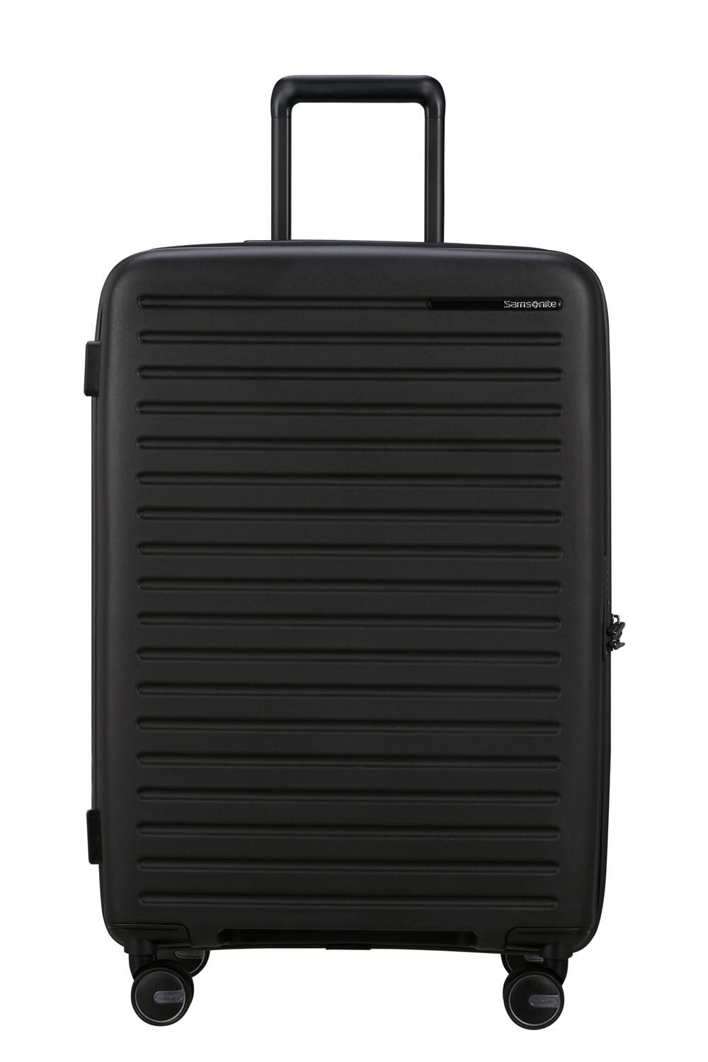 Samsonite Restackd Trolley mit 4 Rollen erweiterbar 68cm + GRATIS HOTELGUTSCHEIN Schwarz