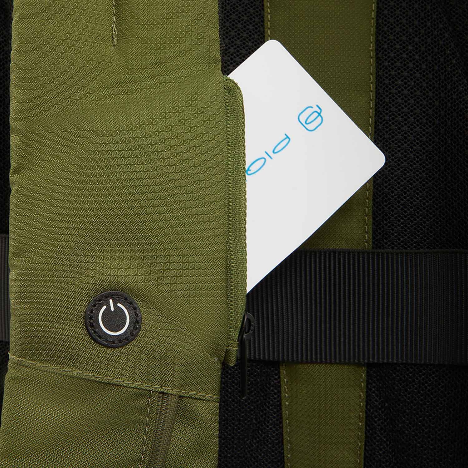 Piquadro Arne Bike Rolltop-Rucksack 15,6" Laptopfach und mit LED-Licht Rost