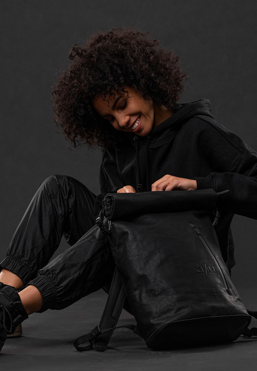 aunts & uncles Japan Fukui Rolltop Rucksack mit 15" Notebookfach black