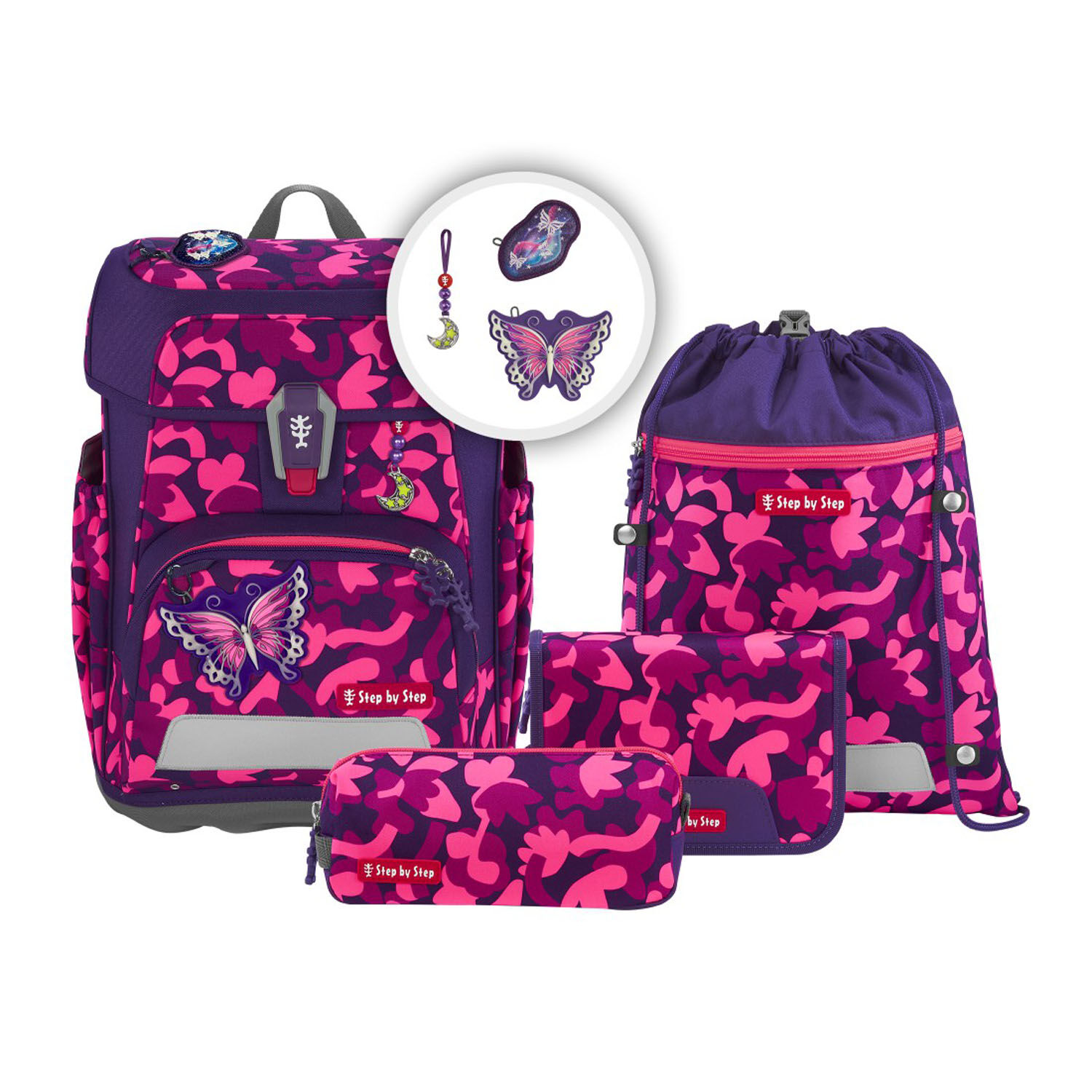 Step by Step CLOUD SHINE Schulranzen 5-teiliges Set Butterfly Ina