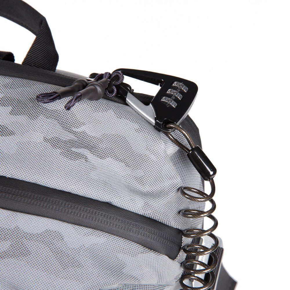 Piquadro PQ-Modular Laptoprucksack 15,6" aus rezykliertem antiviralen-Stoff und Diebstahlsicherung Camo Grigio