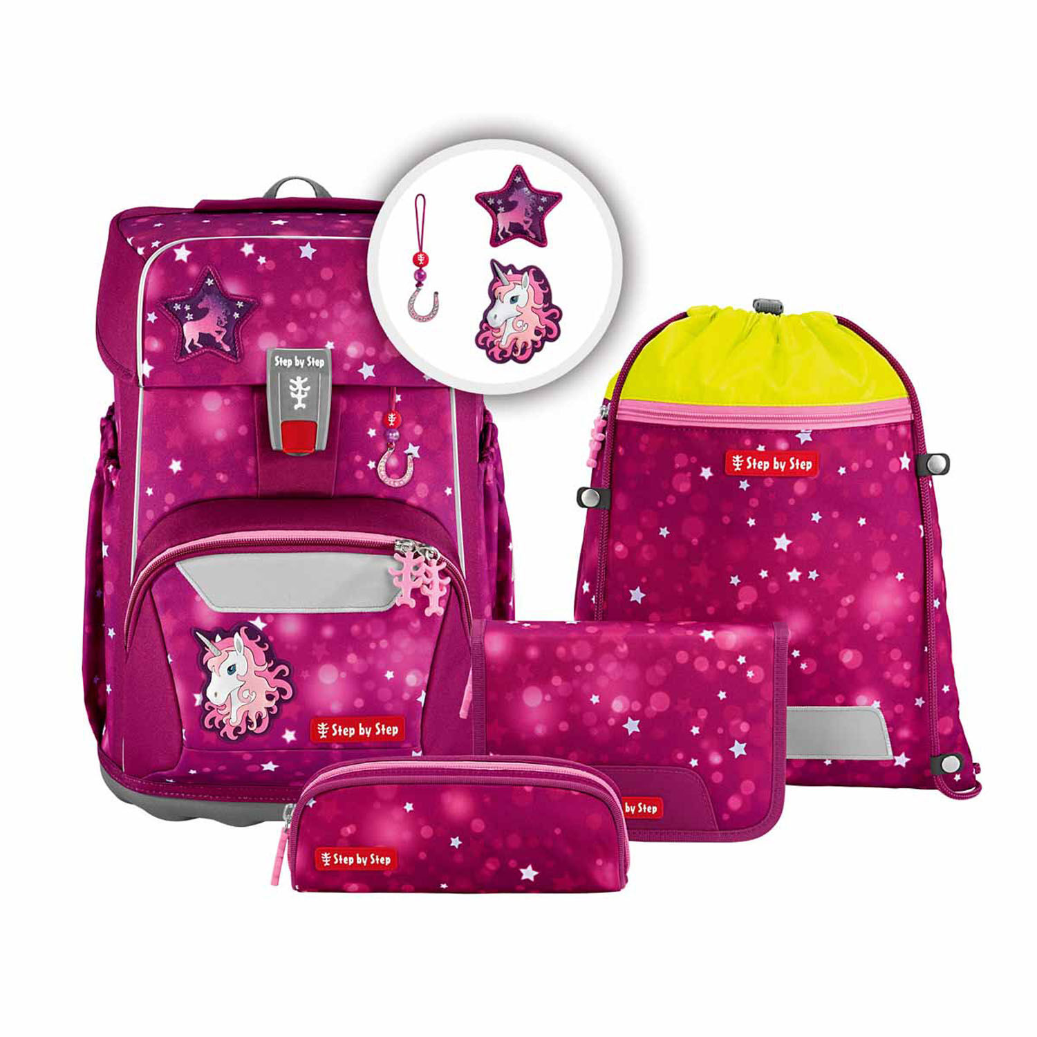 Step by Step GIANT Der große Schulranzen, 5-teiliges Set Sweet Unicorn Nuala