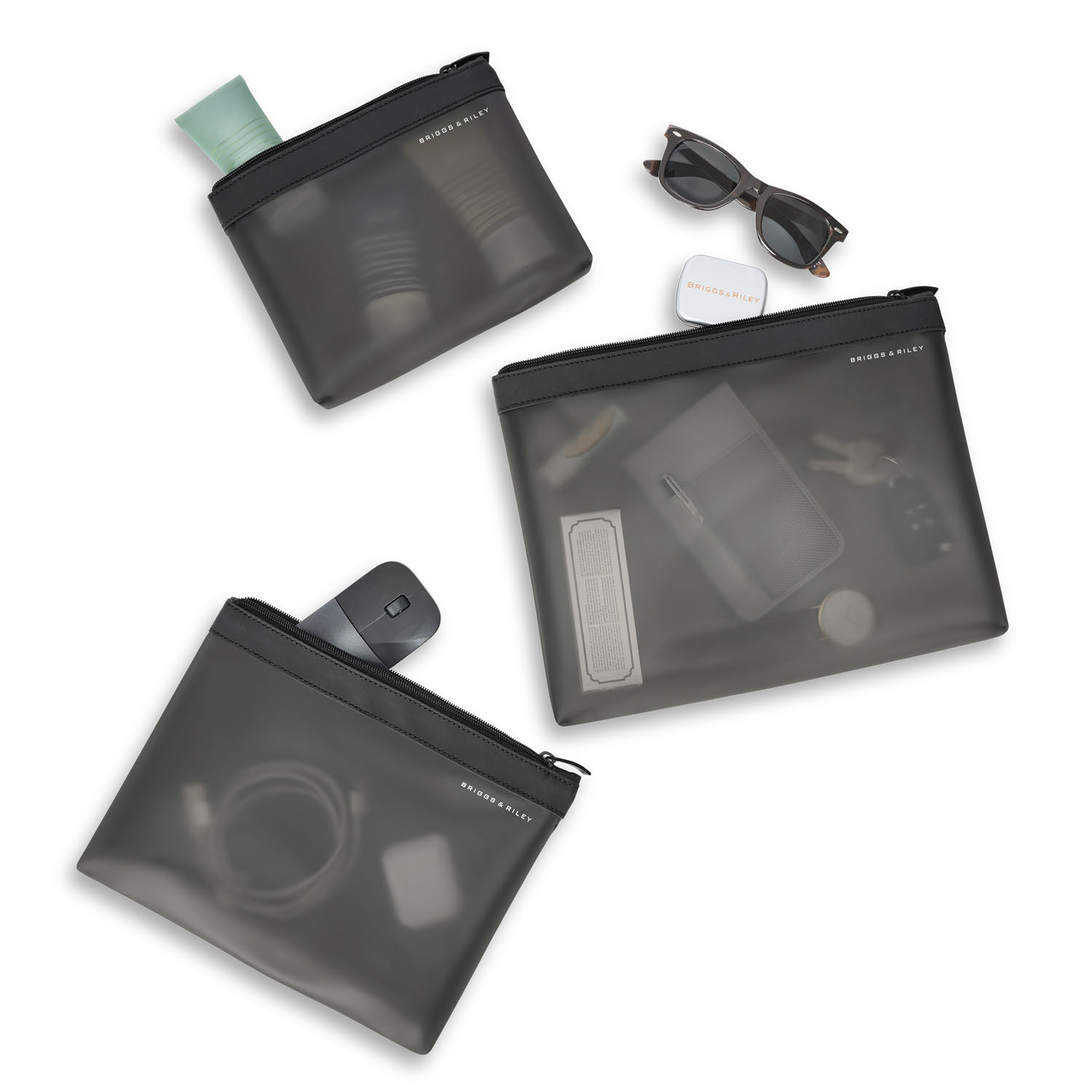 Briggs & Riley Travel Essentials Translucent Pouch 3-teilige-Set Black Briggs & Riley Travel Essentials Translucent Pouch 3-teilige-Set Black