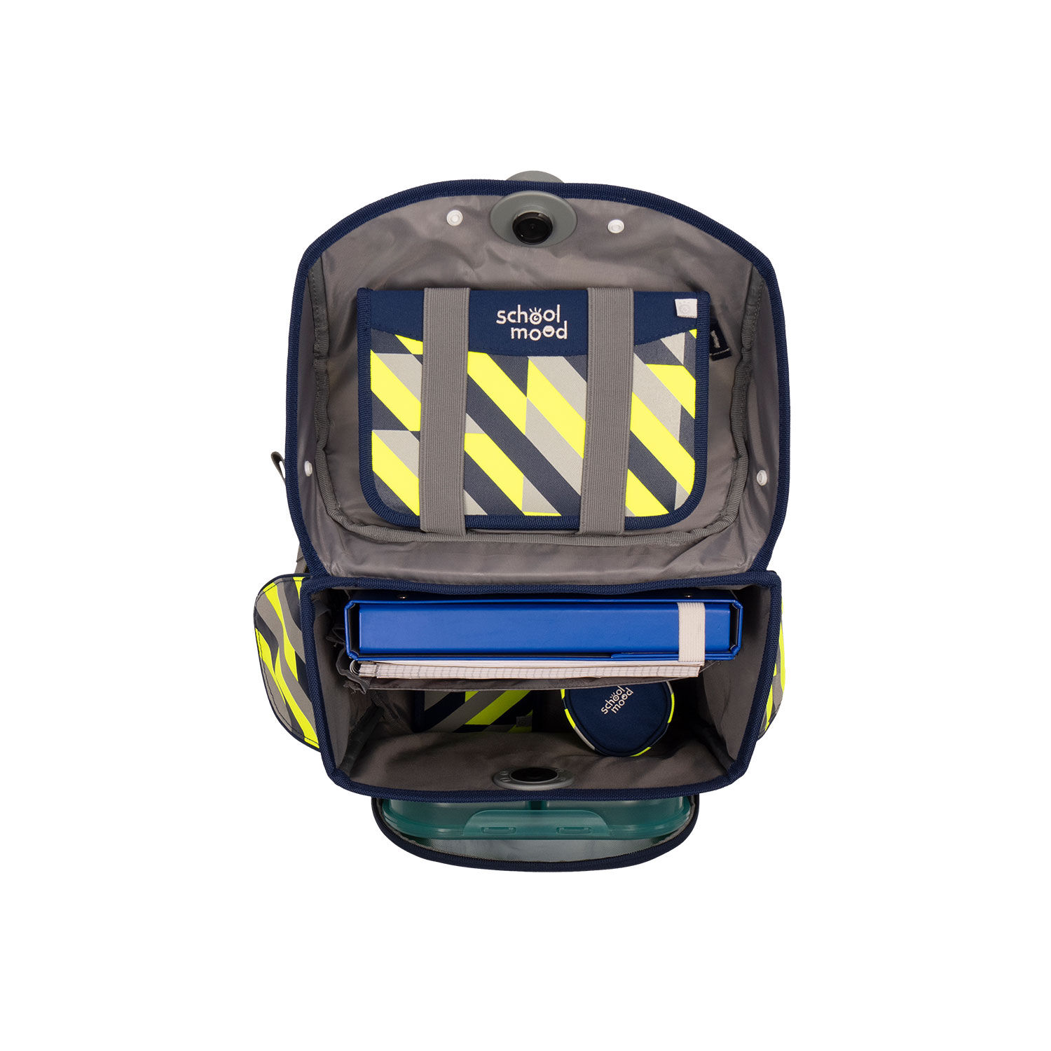 School-Mood Timeless Air+ Yannick, 7-teilige Schulranzenset Neon Yellow