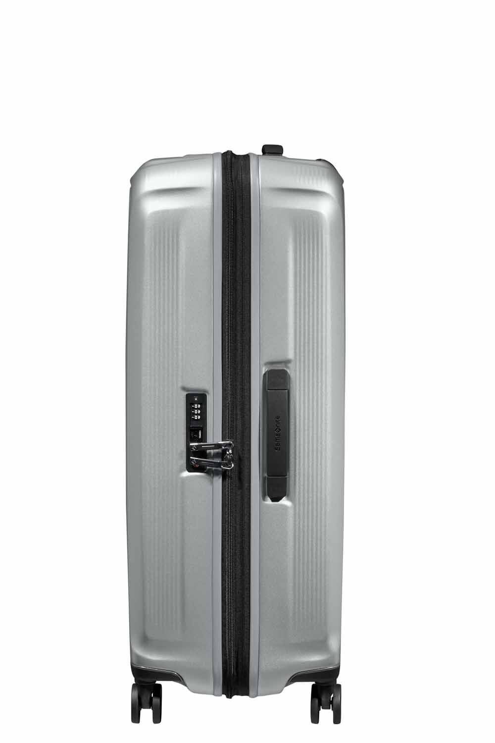Samsonite Nuon Trolley mit 4 Rollen erweiterbar 75cm + GRATIS HOTELGUTSCHEIN Matt Silver