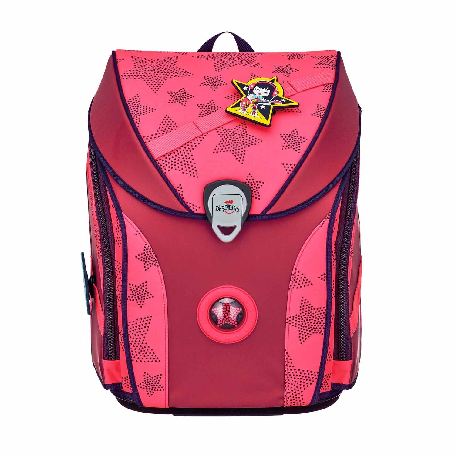 DerDieDas ErgoFlex MAX "Superflash" Schulrucksack-Set 5-teilig mit Sportbeutel Neon Star