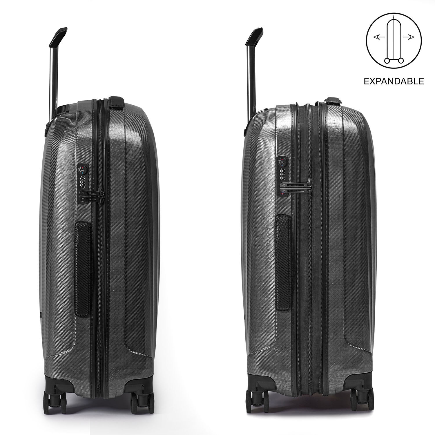 Roncato WE ARE GLAM DLX Mittelgrosser Koffer 70cm erweiterbar Black/Graphite