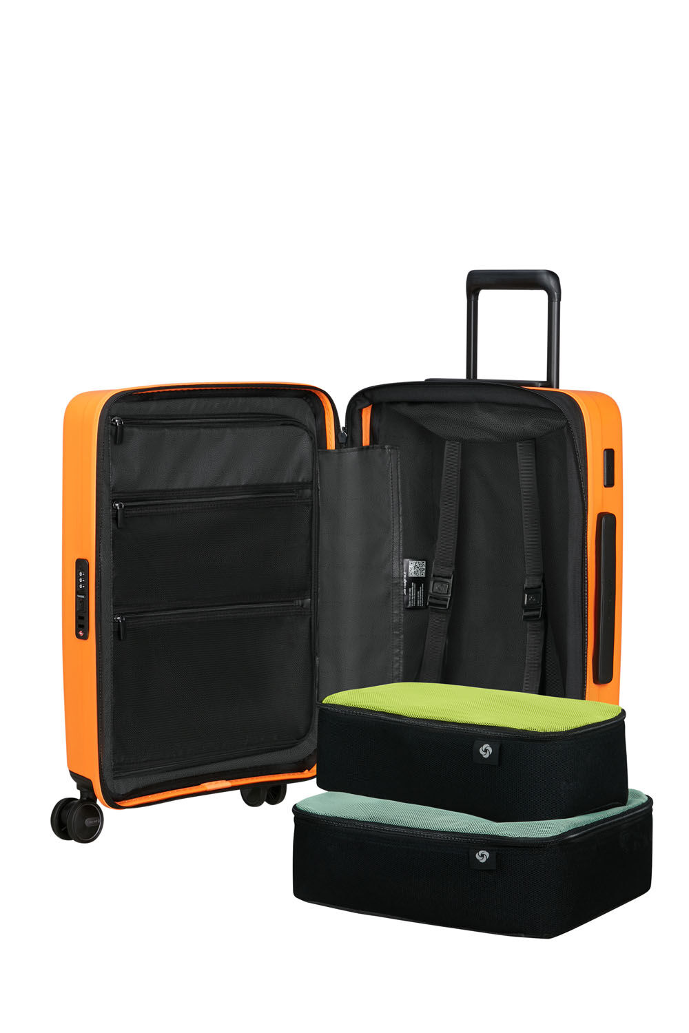 Samsonite Restackd Trolley mit 4 Rollen erweiterbar 55cm + GRATIS HOTELGUTSCHEIN Papaya