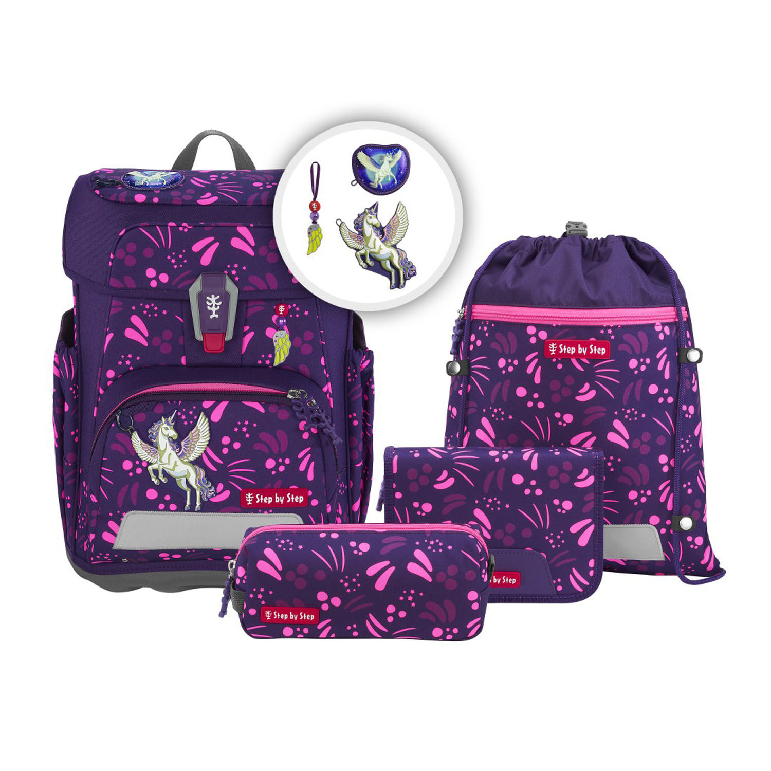 Step by Step CLOUD SHINE Schulranzen 5-teiliges Set Pegasus Lia