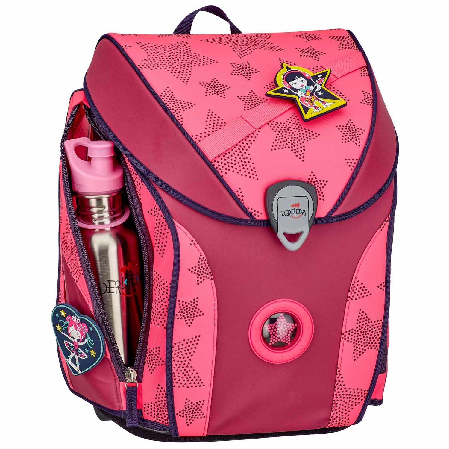 DerDieDas ErgoFlex MAX "Superflash" Schulrucksack-Set 5-teilig mit Sportbeutel Neon Star