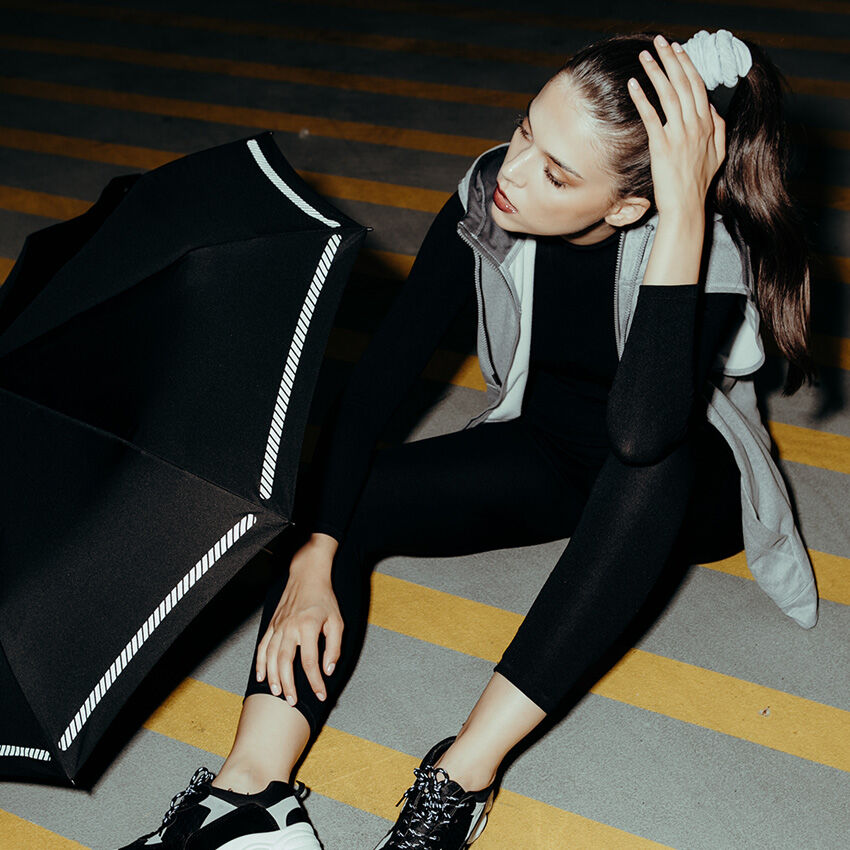 Knirps T.200 Medium Duomatic Automatischer Reflective Taschenschirm Solid ///