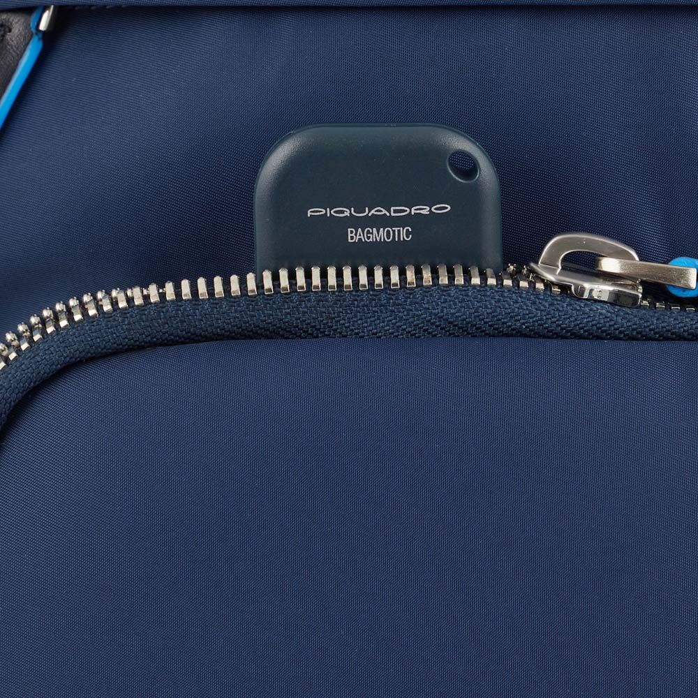 Piquadro PQ-RY Laptoprucksack für 15,6" aus Stoff und Leder