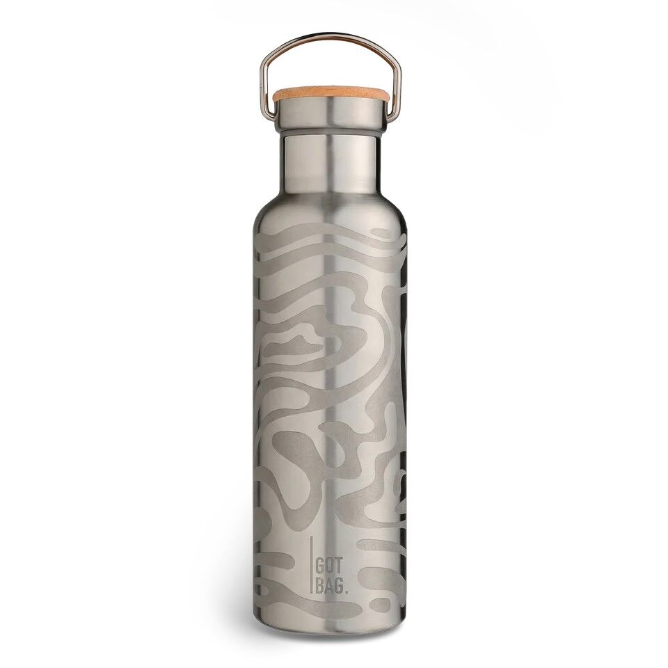 GOT BAG Bottle Swirl Trinkflasche 600ml aus Edelstahl, silver
