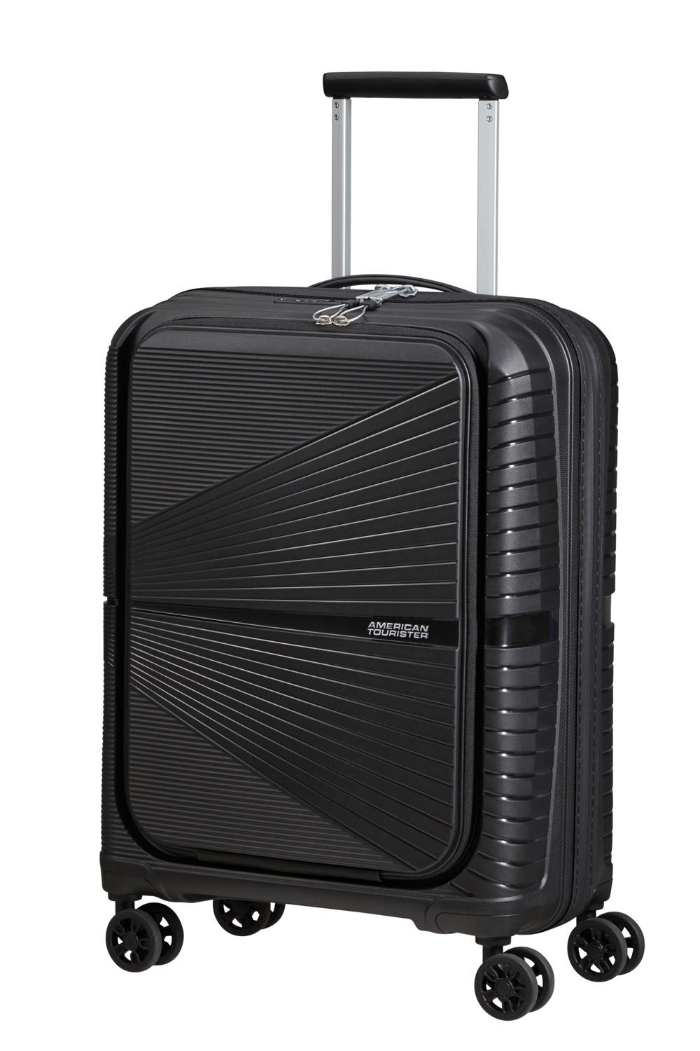 American Tourister Airconic Handgepäck Trolley 55cm mit Fronttasche + GRATIS HOTELGUTSCHEIN Onyx Black