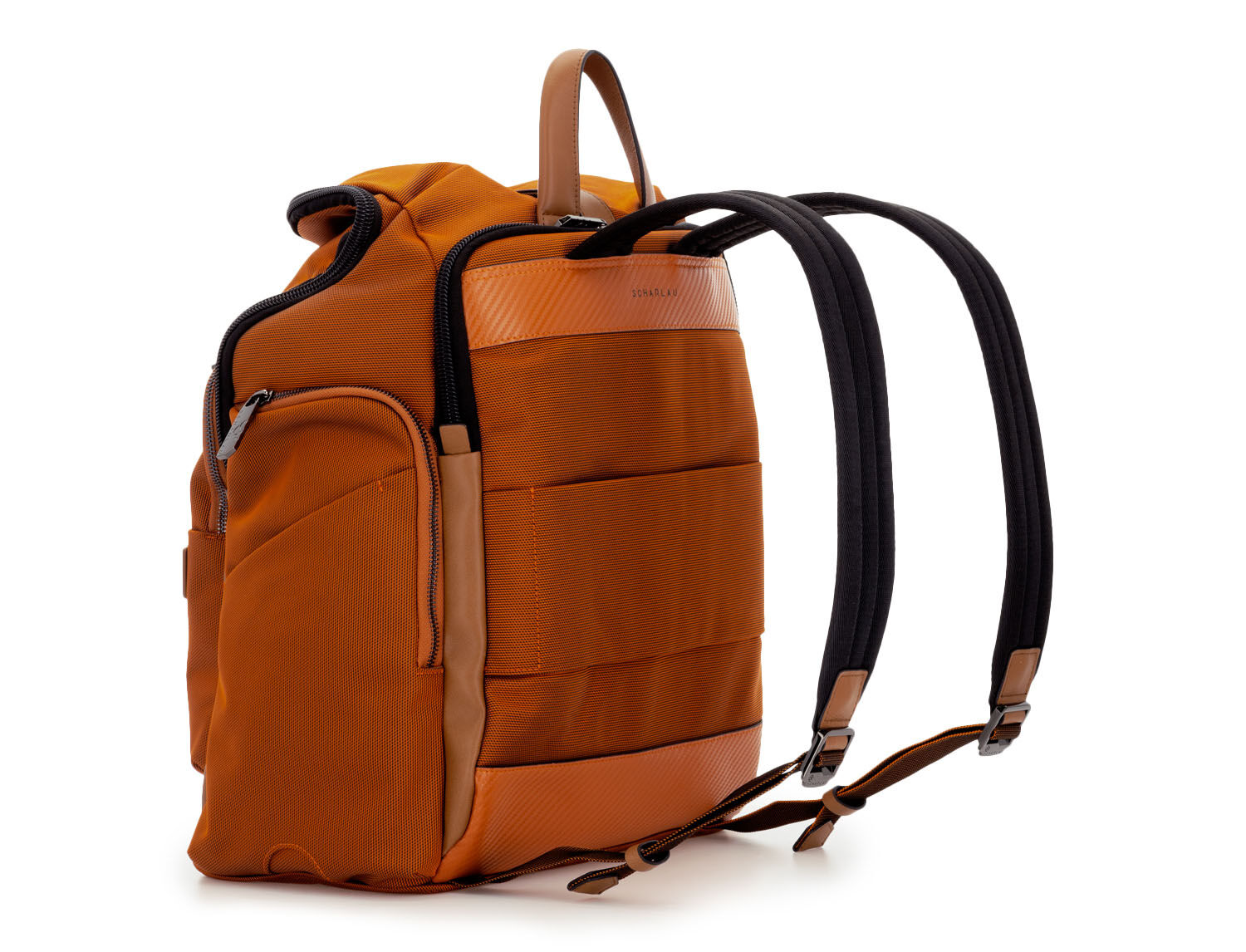 SCHARLAU First Class Vin Fiz Flyer Backpack mit 15,6" Laptopfach Orange