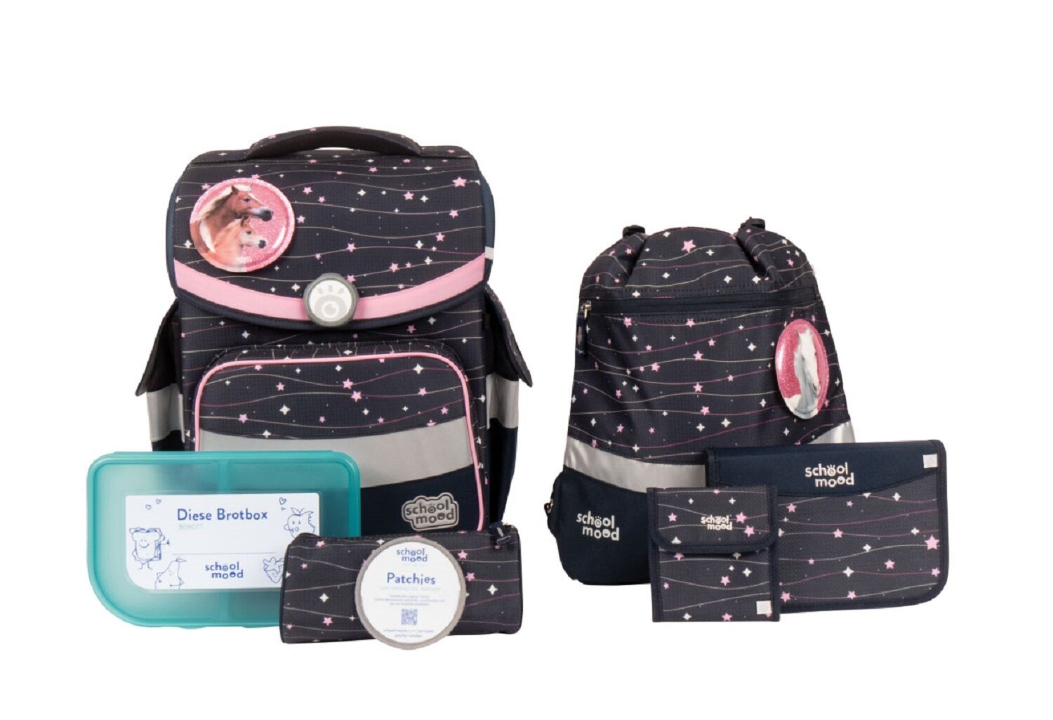 School-Mood Timeless Schulranzenset 7-teilige Ella (Pony)