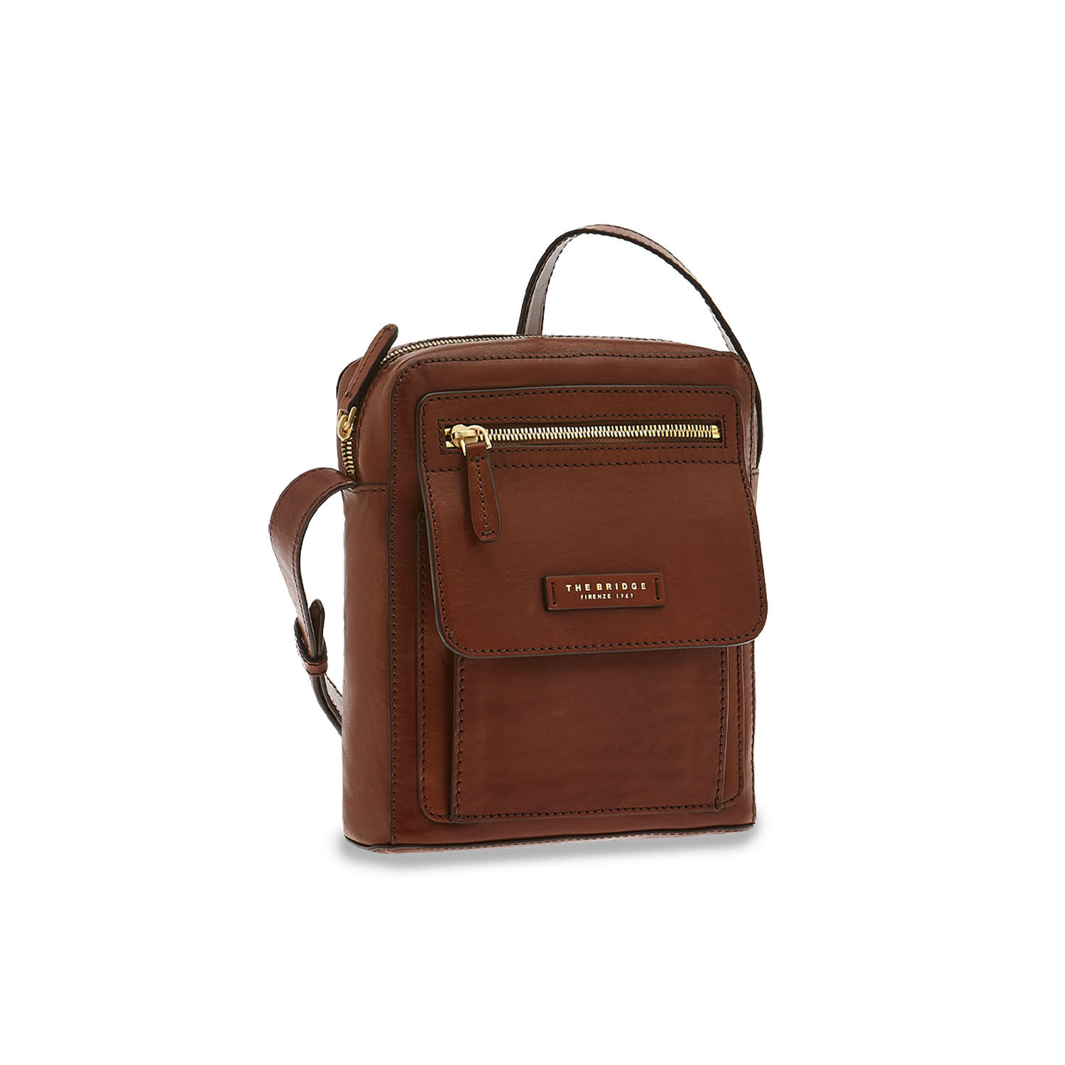 The Bridge Alberto Leder-Schultertasche Braun /Gold The Bridge Alberto Leder-Schultertasche Braun /Gold