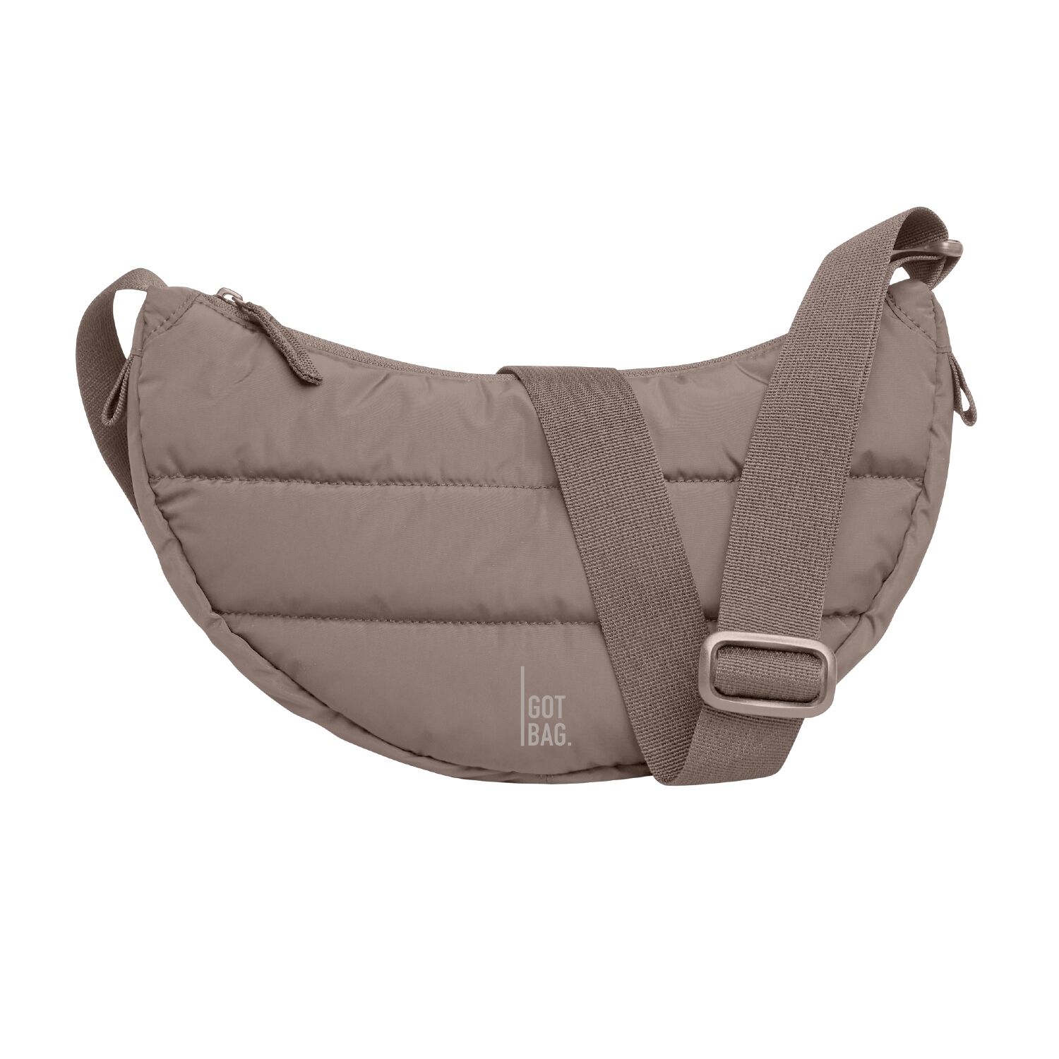 GOT BAG Puffer Moon Bag Small, monochrome oyster