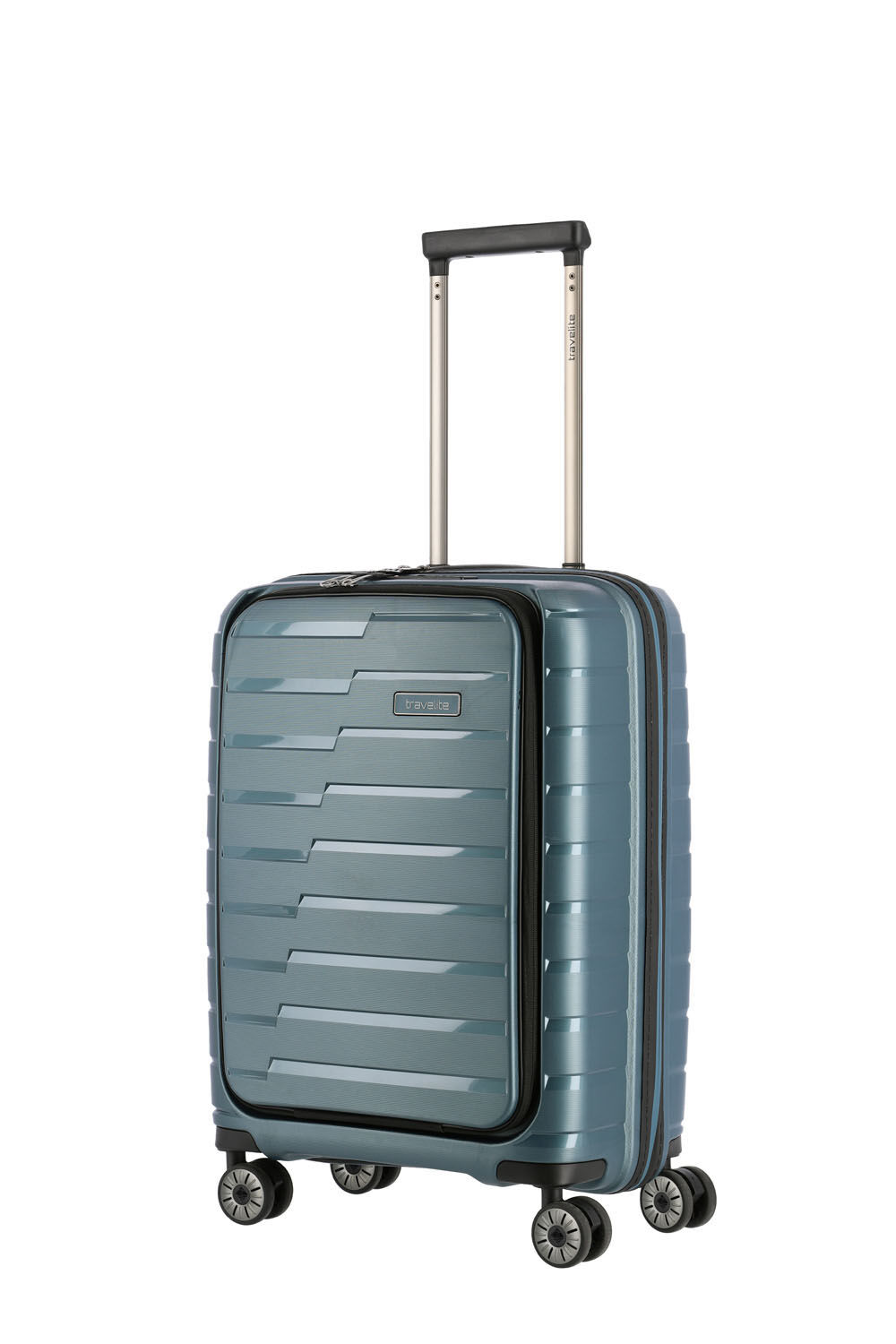 Travelite Air Base Trolley S, 4 Rollen mit Vortasche Eisblau