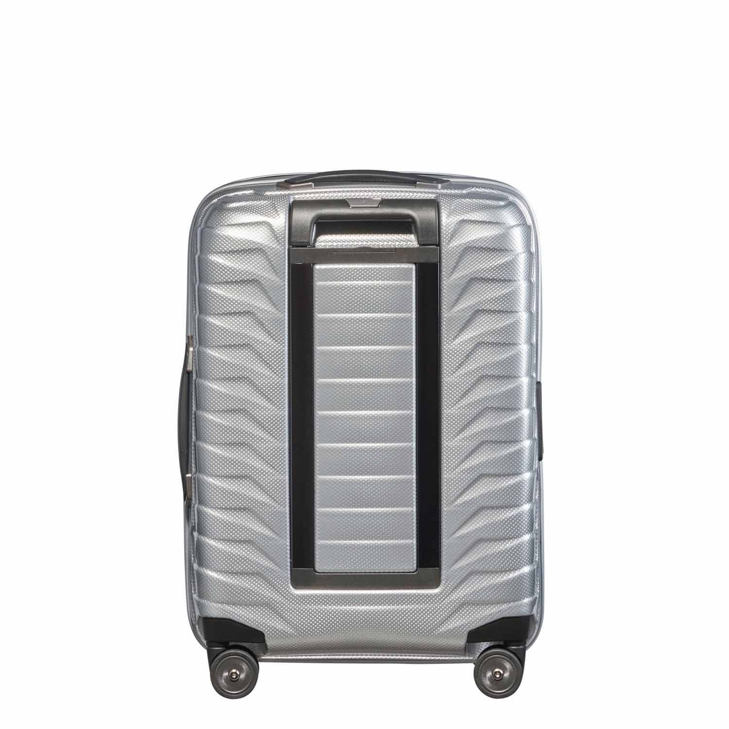 Samsonite Proxis Trolley mit 4 Rollen erweiterbar 55cm (20/23cm) + GRATIS HOTELGUTSCHEIN Silber