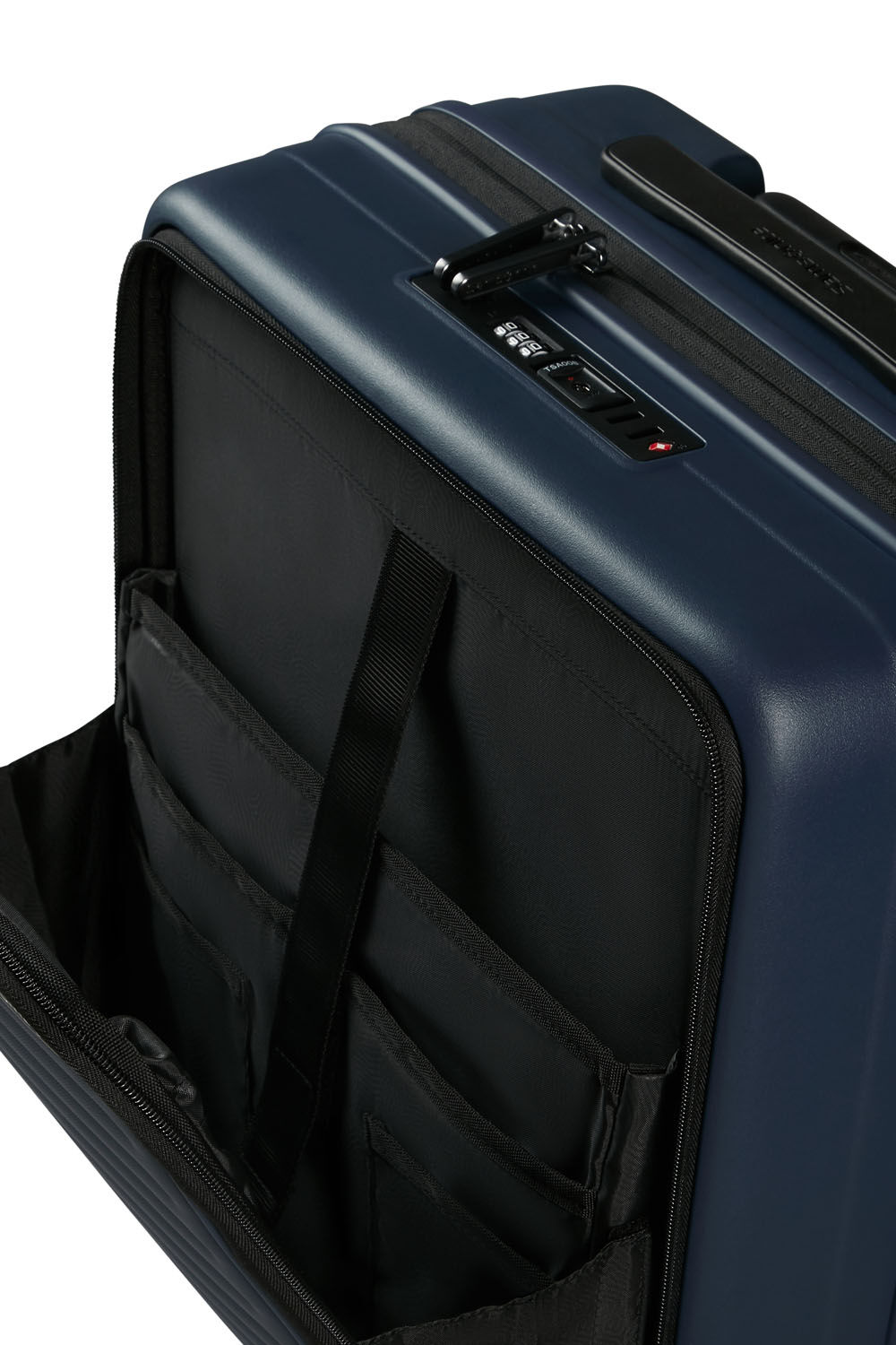 Samsonite Restackd EASY ACCESS Trolley mit 4 Rollen erweiterbar 55cm + GRATIS HOTELGUTSCHEIN Midnight