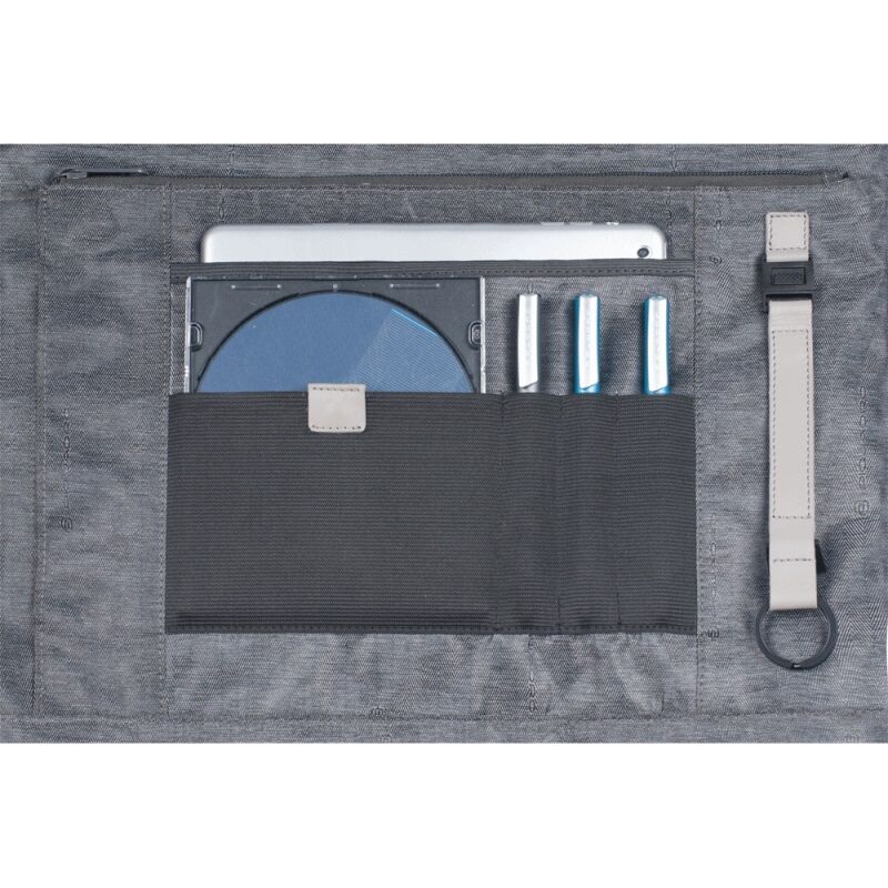 Piquadro Pulse Doppelgriff-Aktentasche mit Flaschen und Schirmhalter cement Piquadro Pulse Doppelgriff-Aktentasche mit Flaschen und Schirmhalter cement