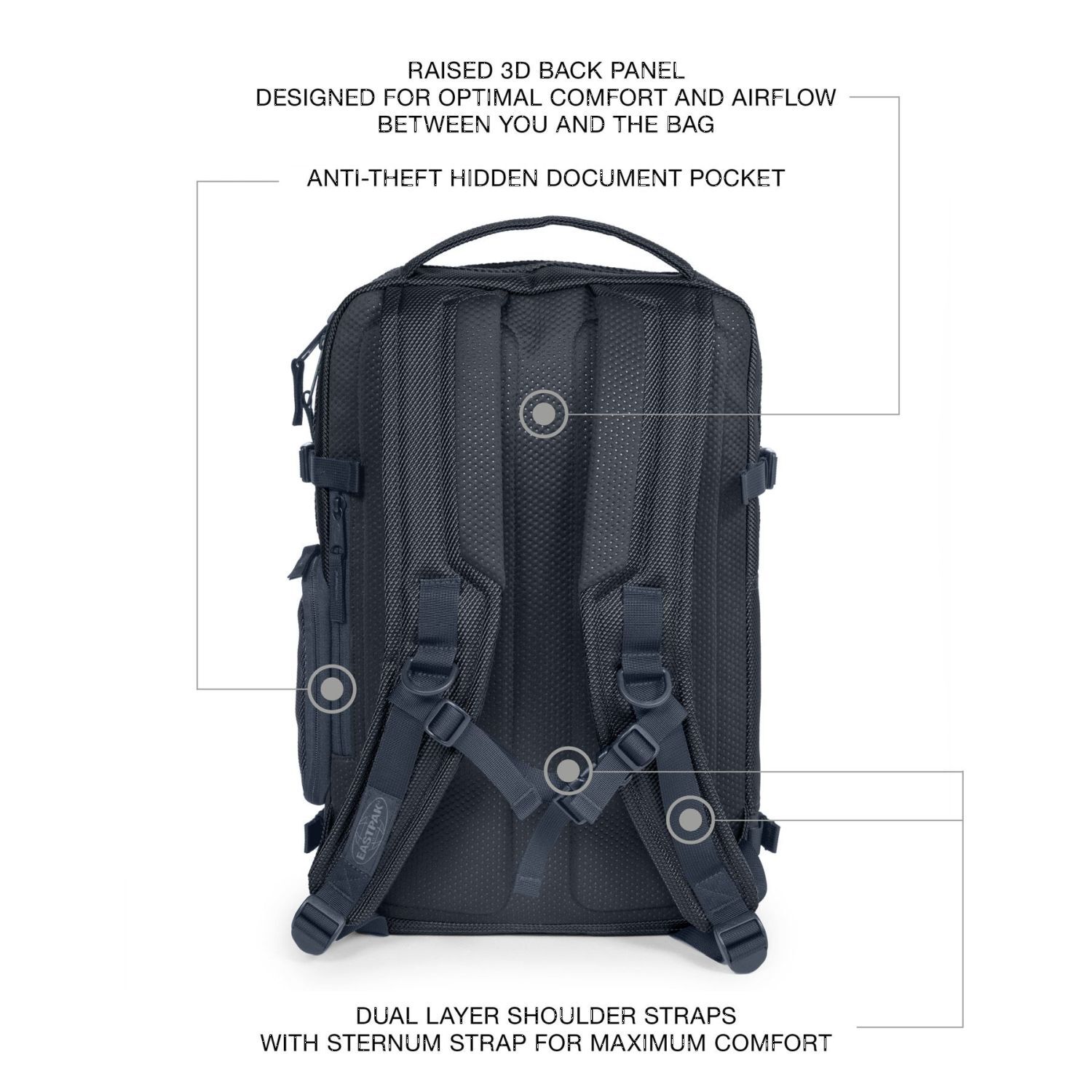 Eastpak Tecum Rucksack M mit 15" Laptopfach CNNCT Marine