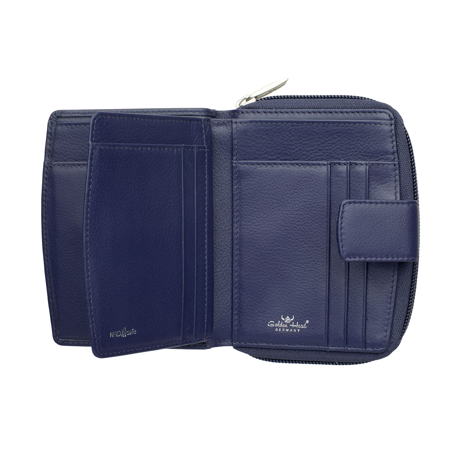 Golden Head Madrid Kombischeintasche mit Riegel blau