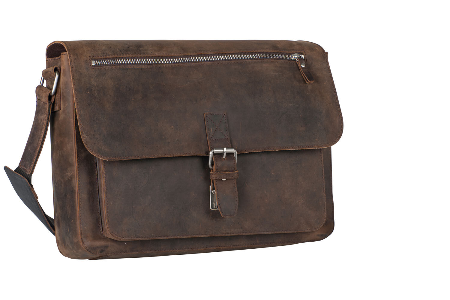 Leonhard Heyden Salisbury Leder-Umhängetasche L mit Laptopfach 15" braun
