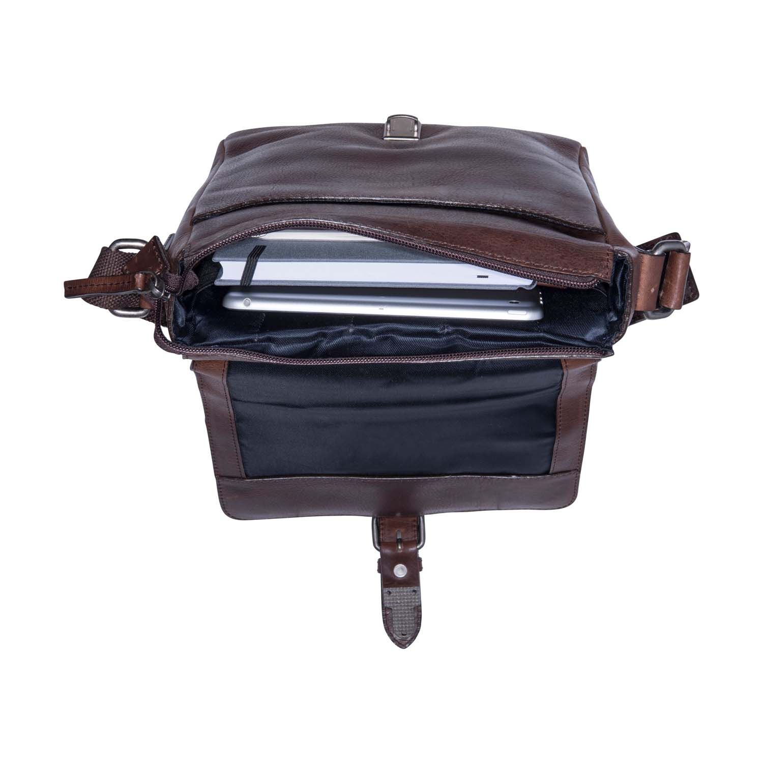 Leonhard Heyden Roma Leder-Umhängetasche S Braun