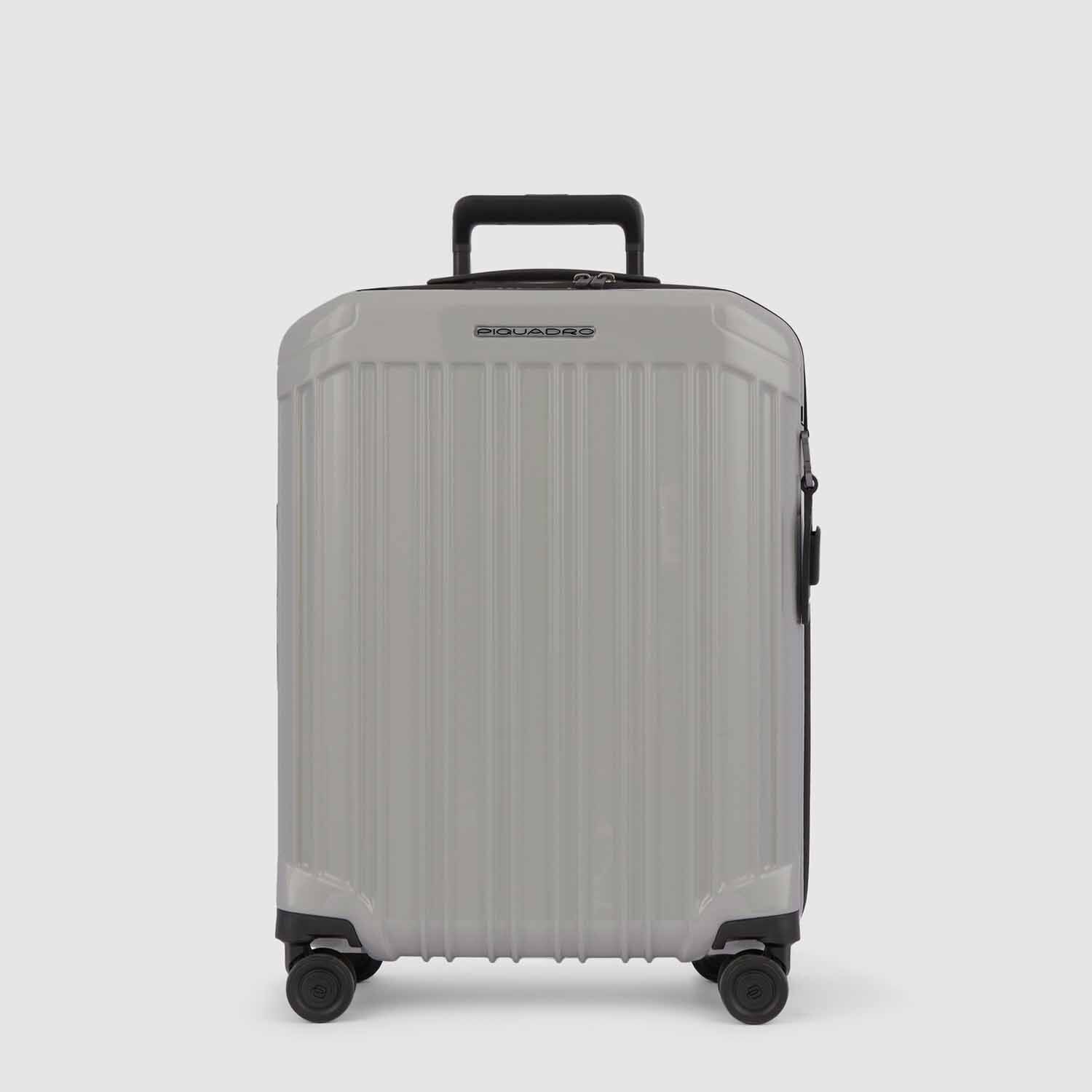 Piquadro PQ-Light 4-Rollen Trolley Koffer 69cm; glänzend Grau