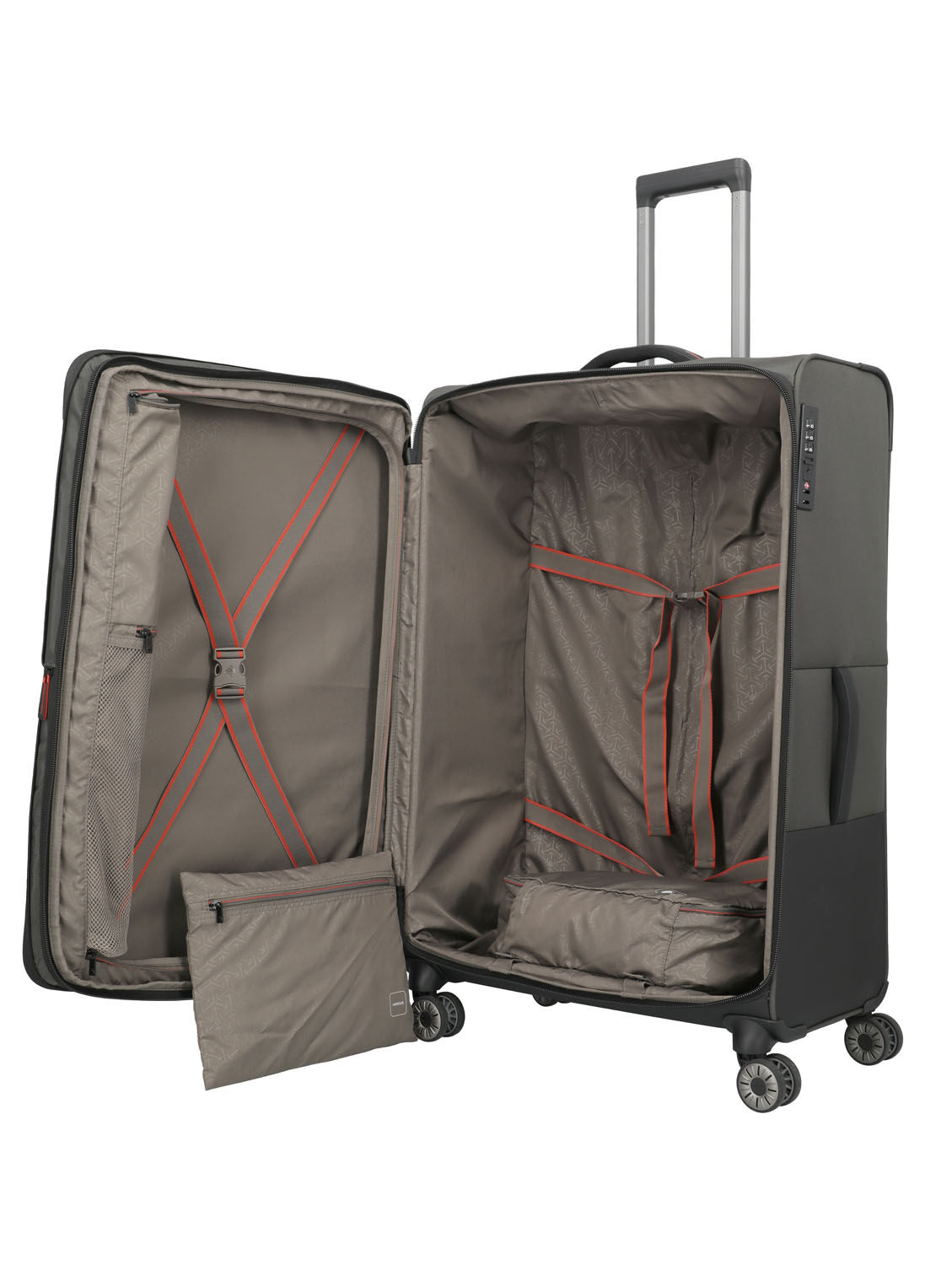 Travelite Crosslite Trolley XL 4-Rollen erweiterbar Oliv