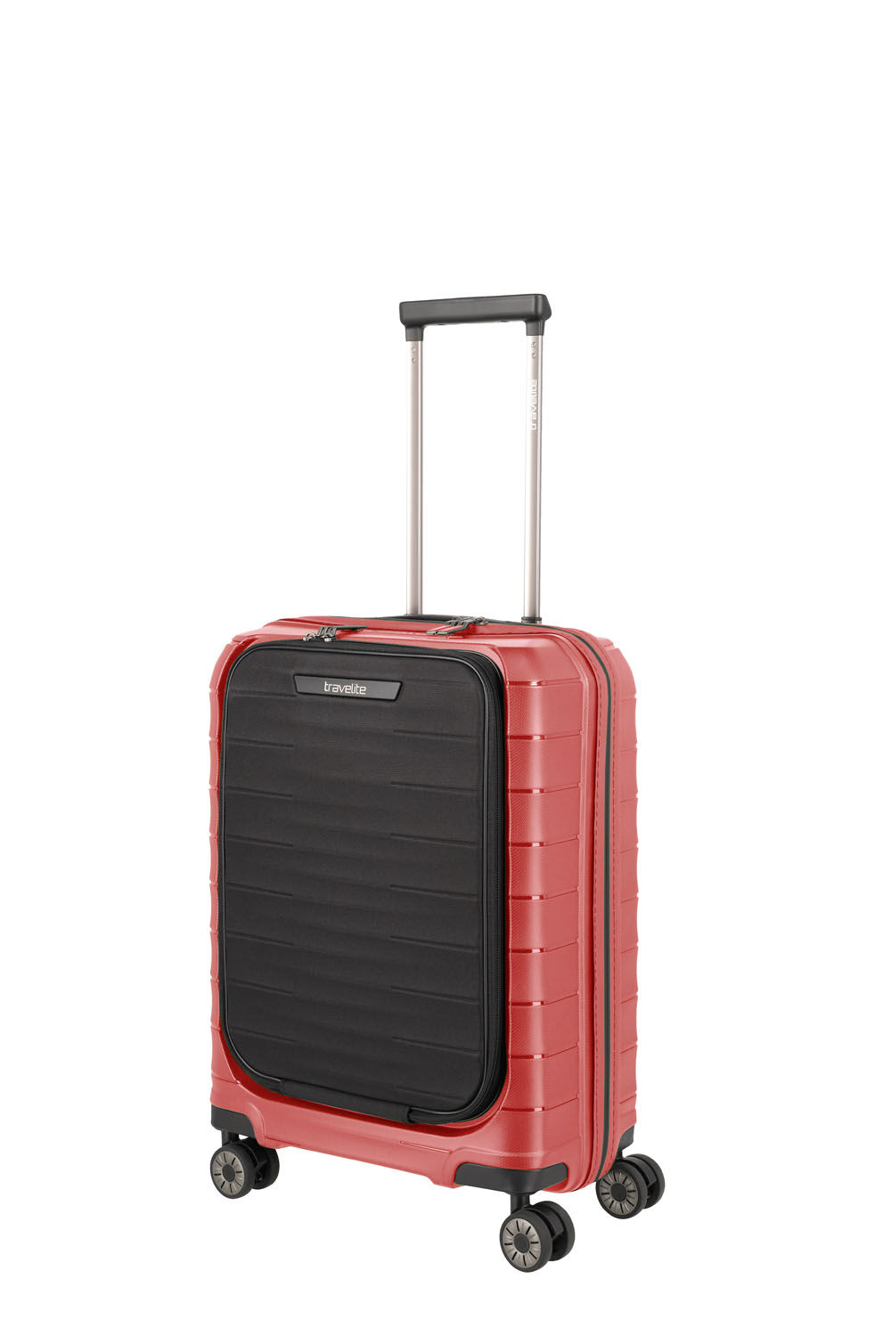 Travelite Mooby Trolley S mit Vortasche, 4-Rollen Rot