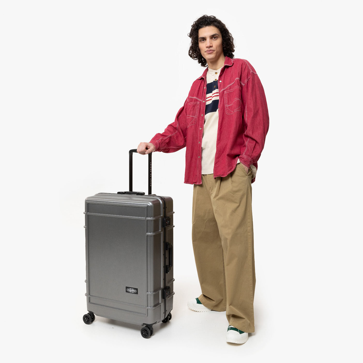 Eastpak RESIST'R CASE L Robuster Hartschalen-Trolley Brushed Metal