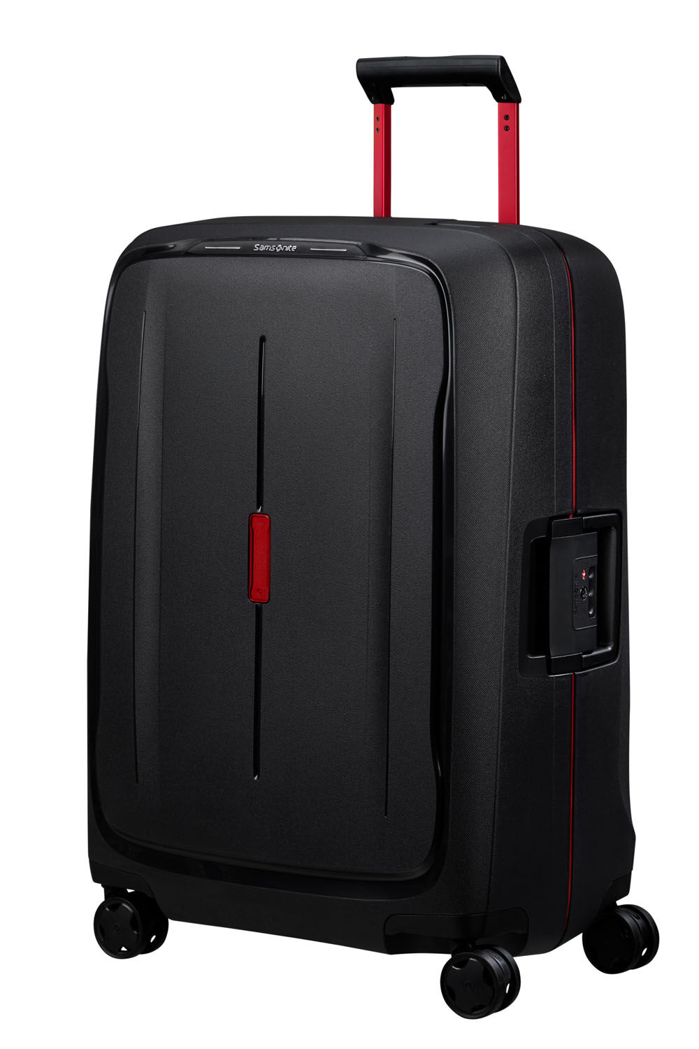 Samsonite Essens Trolley mit 4 Rollen 69cm + GRATIS HOTELGUTSCHEIN Charcoal/Red